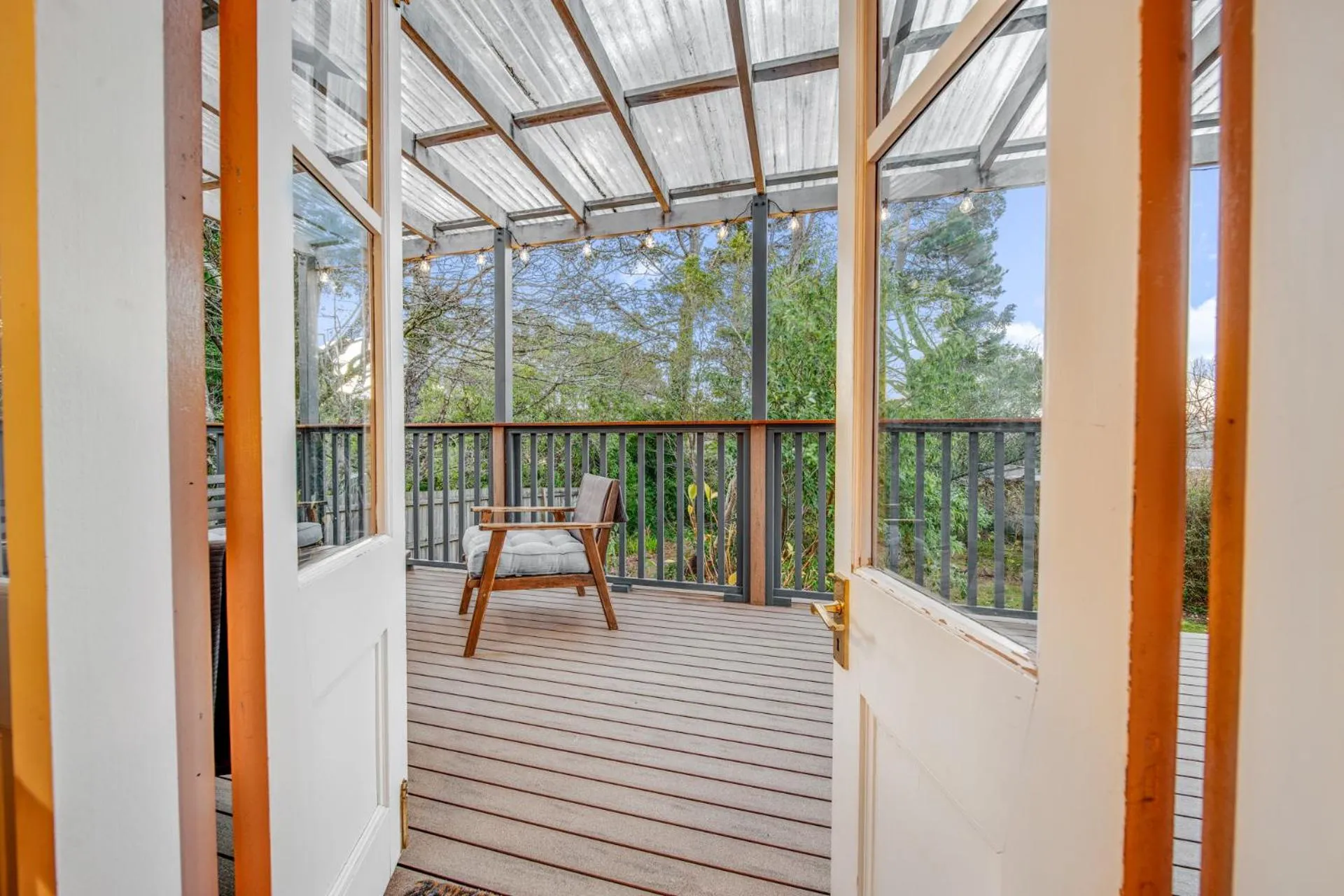 Garden view in Whispering Pines Cottages