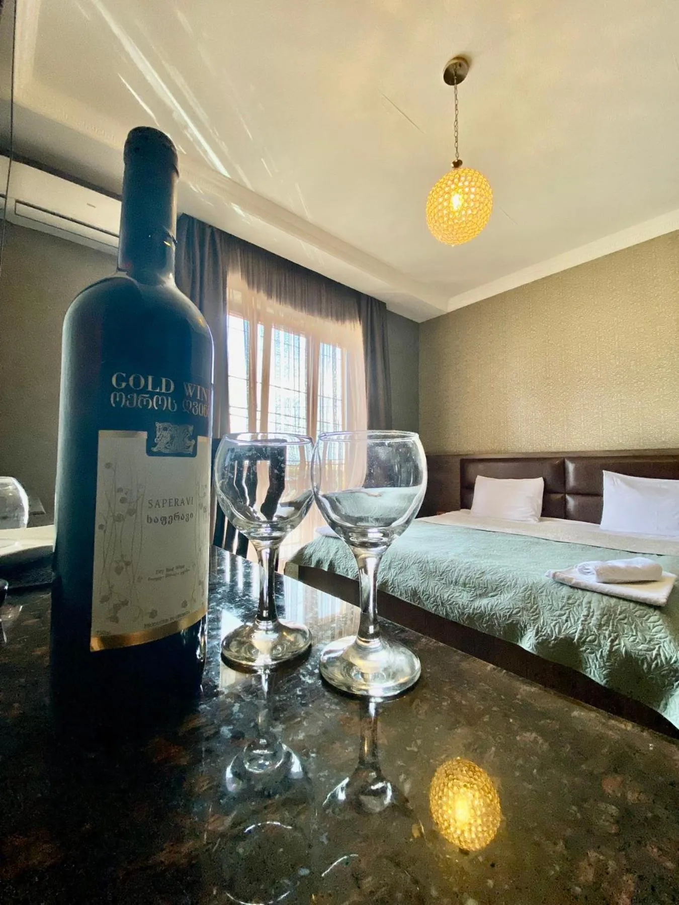 Bed in Hotel New Telavi