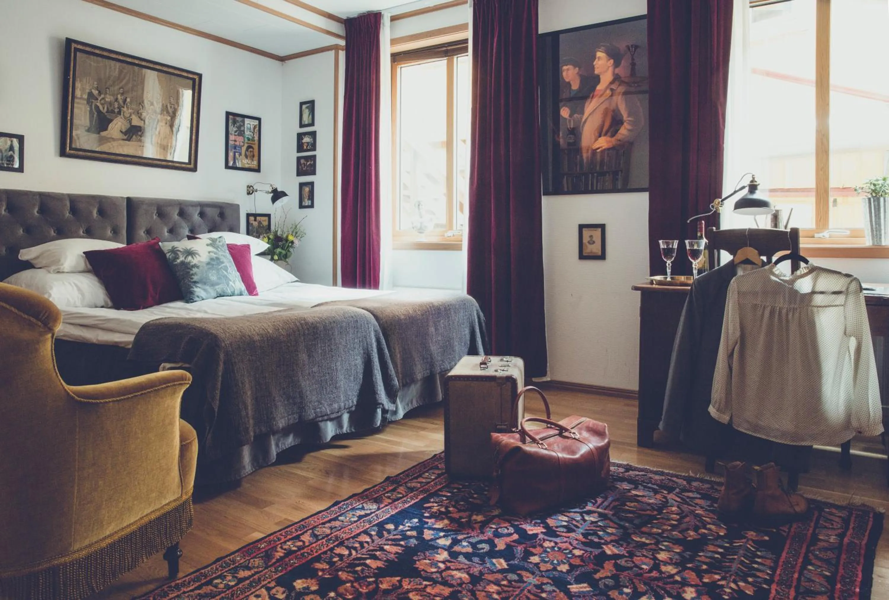 Bed in Hotell Gästis