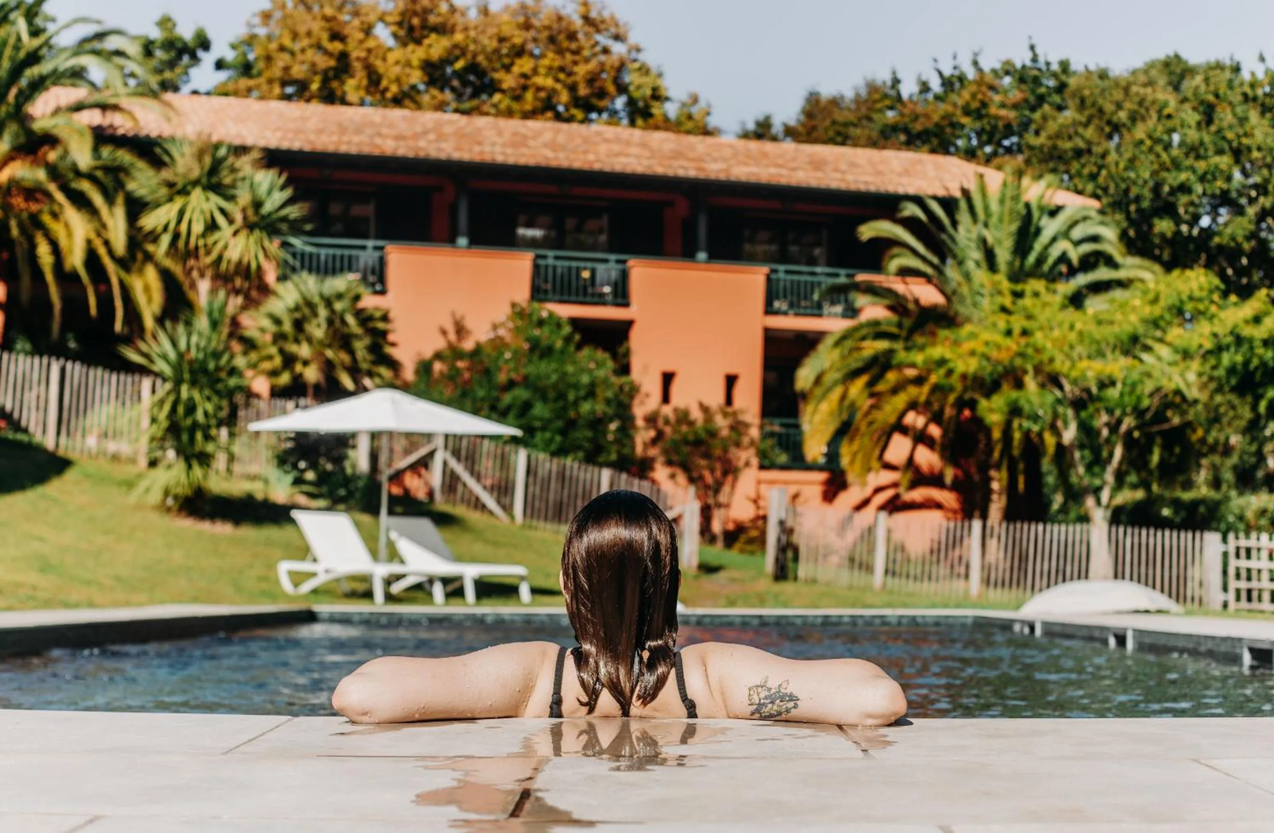 Swimming pool in Hôtel Les Frères Ibarboure