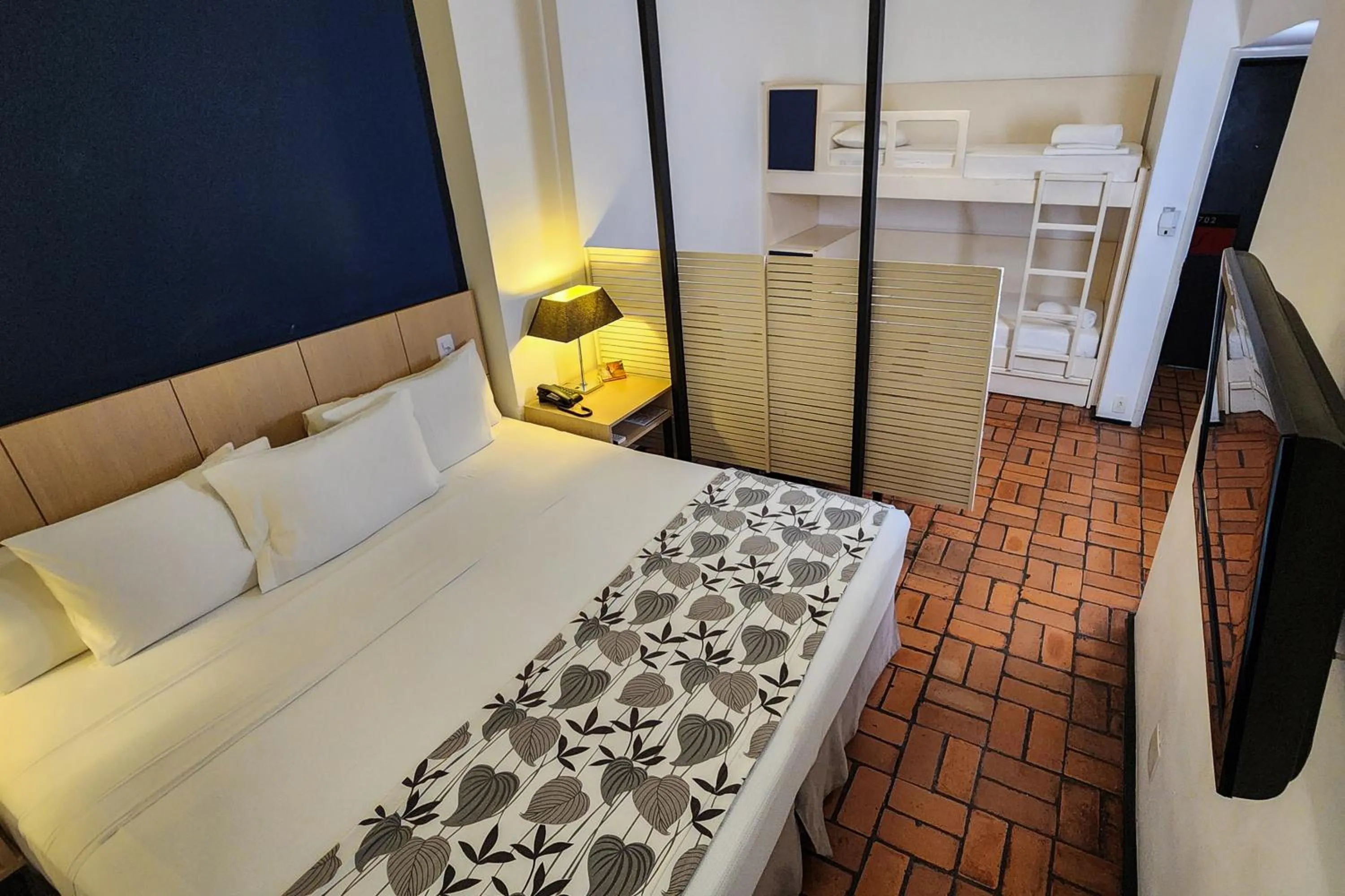 Bed in Ferraretto Guarujá Hotel & Spa