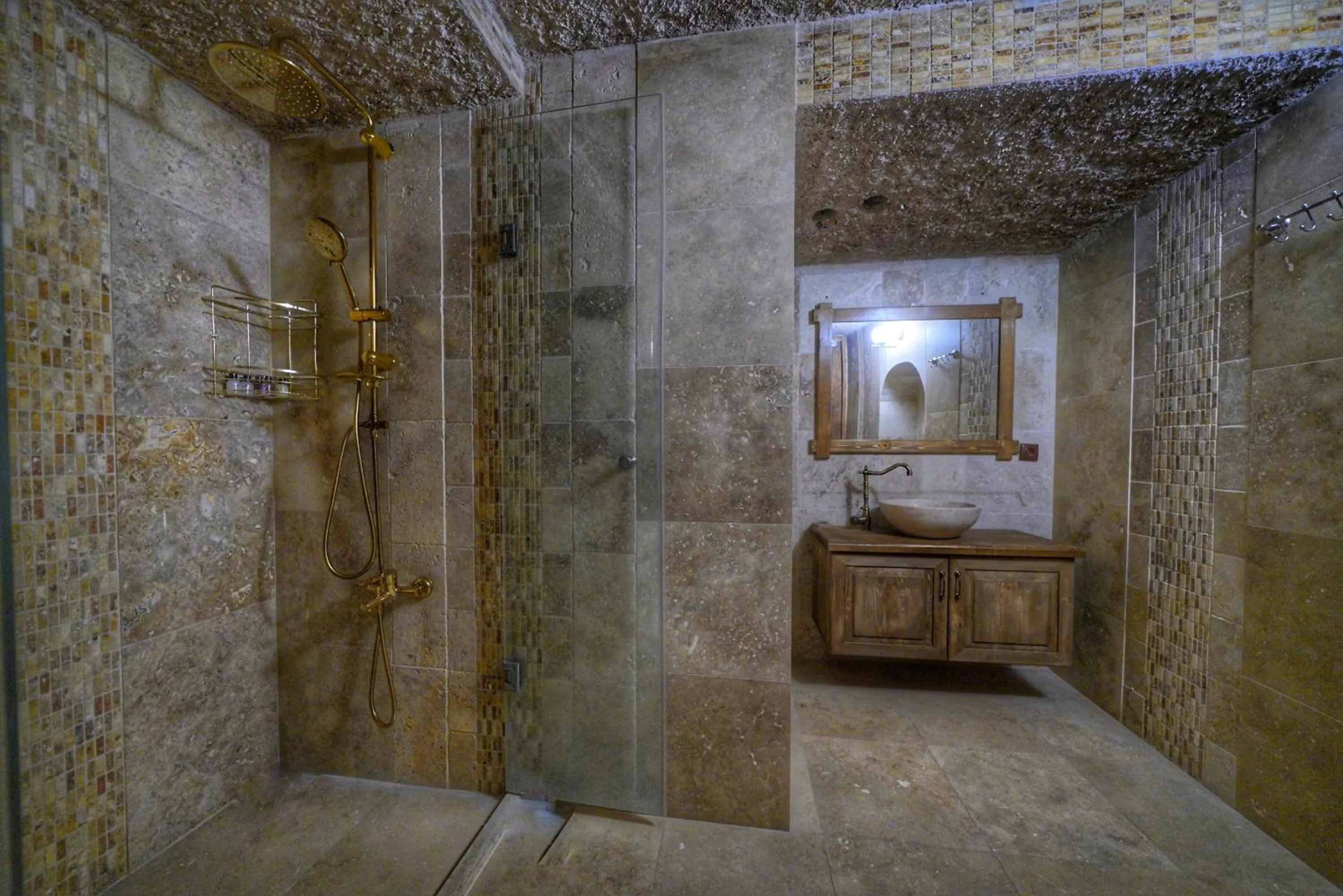 Shower in Takaev Cave House