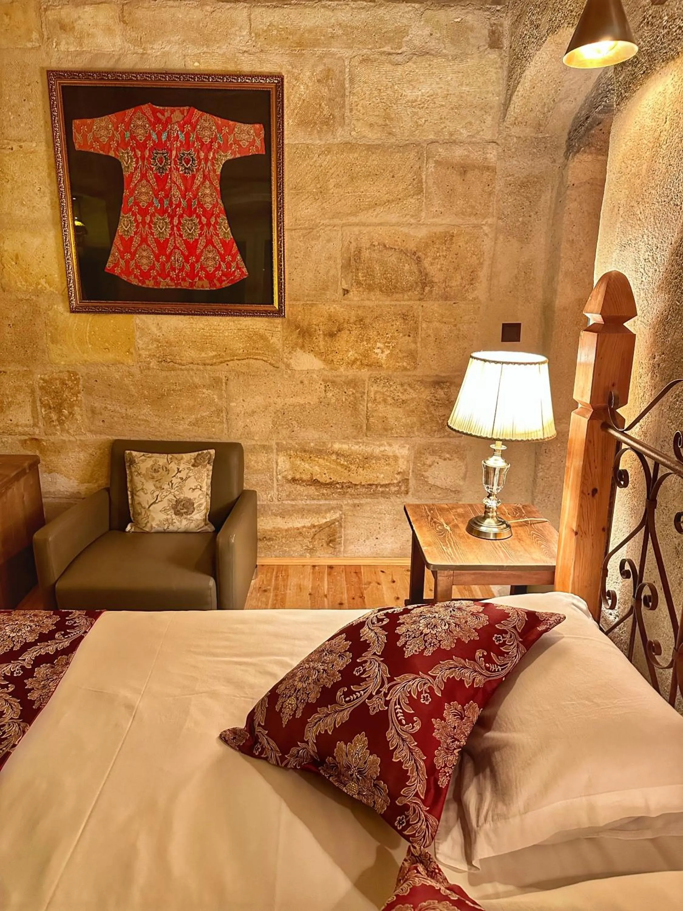 Bed in Takaev Cave House