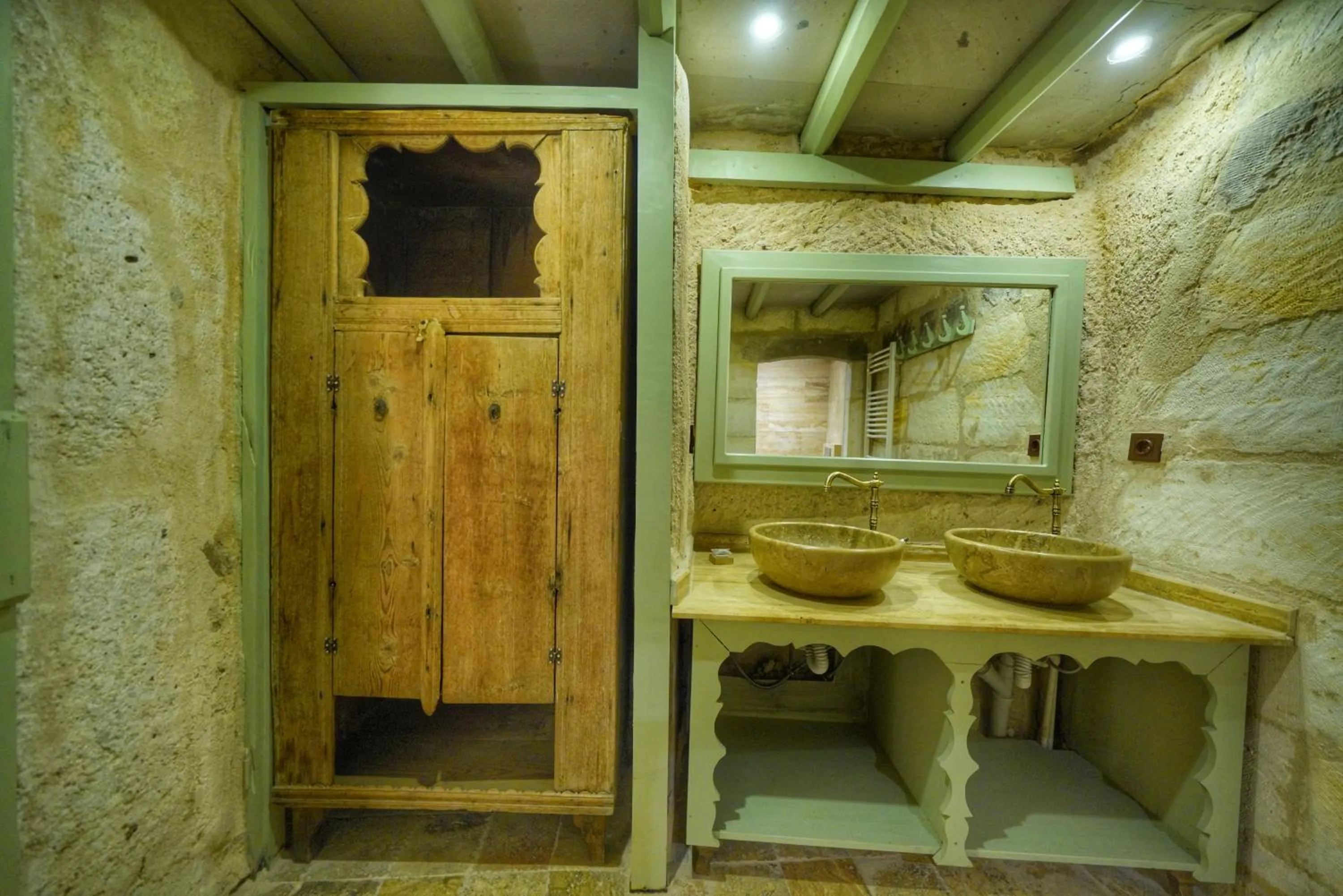 Bathroom in Takaev Cave House