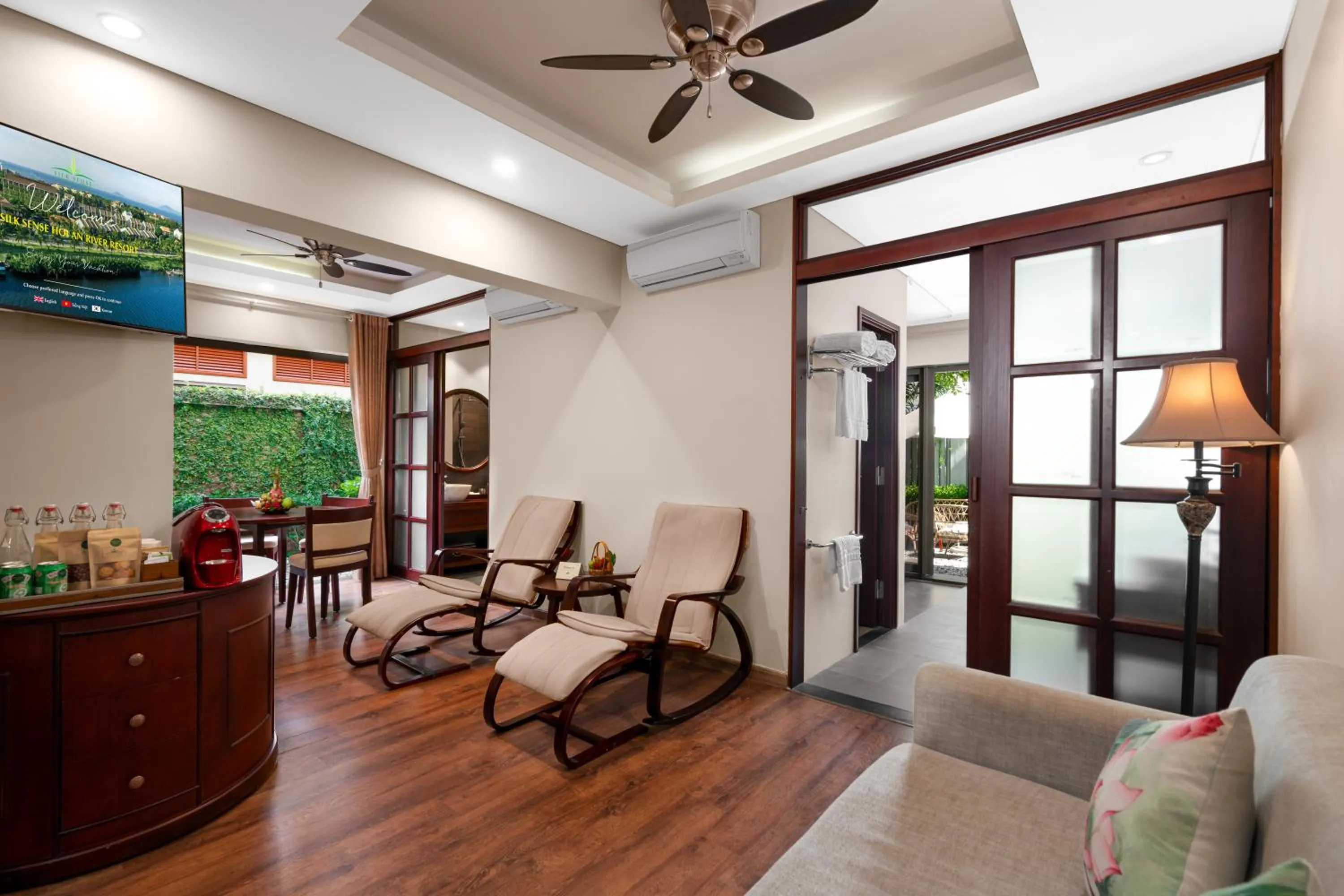 Living room in Silk Sense Hoi An River Resort - Green Luxury Escape