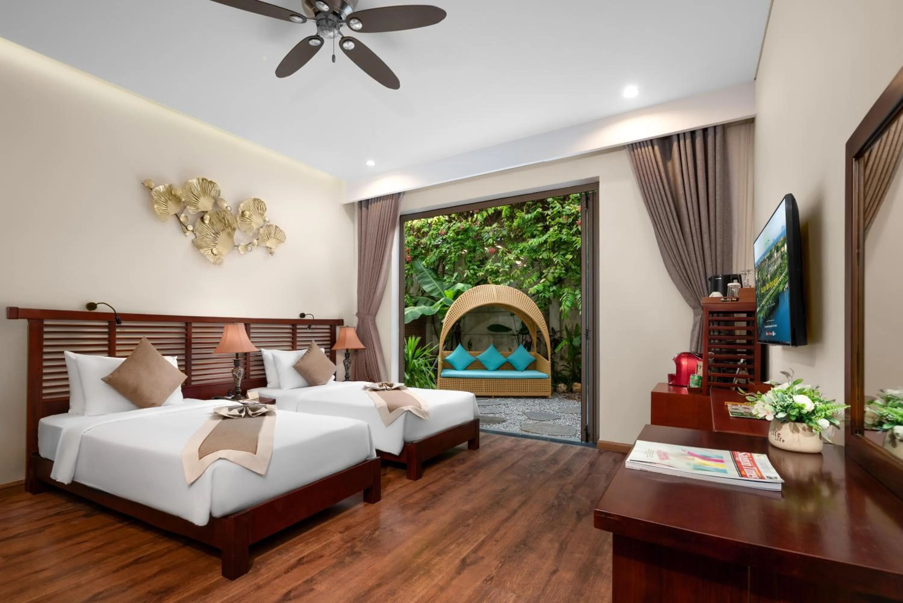 Bed in Silk Sense Hoi An River Resort - Green Luxury Escape