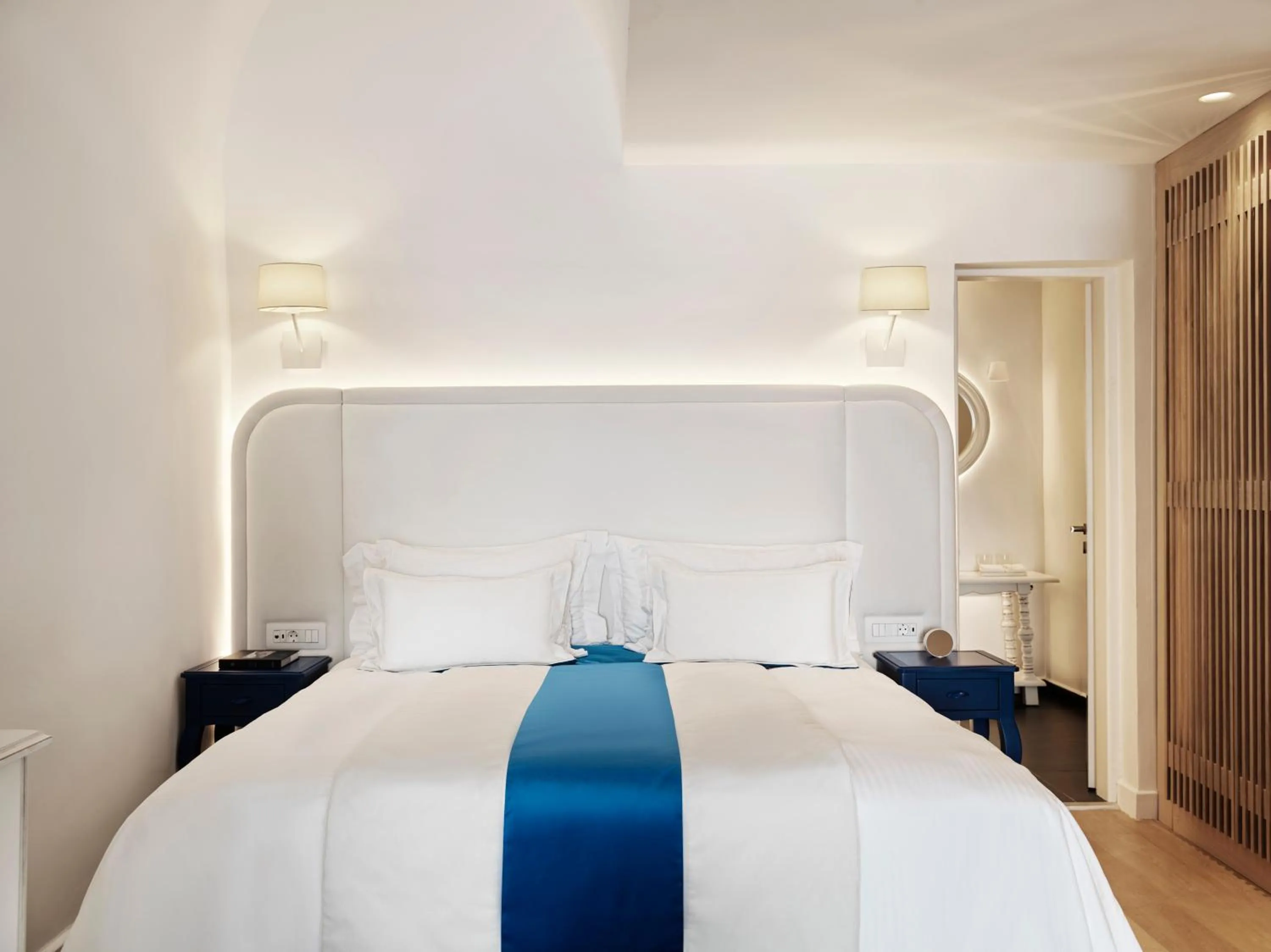 Bed in Katikies Santorini - The Leading Hotels Of The World