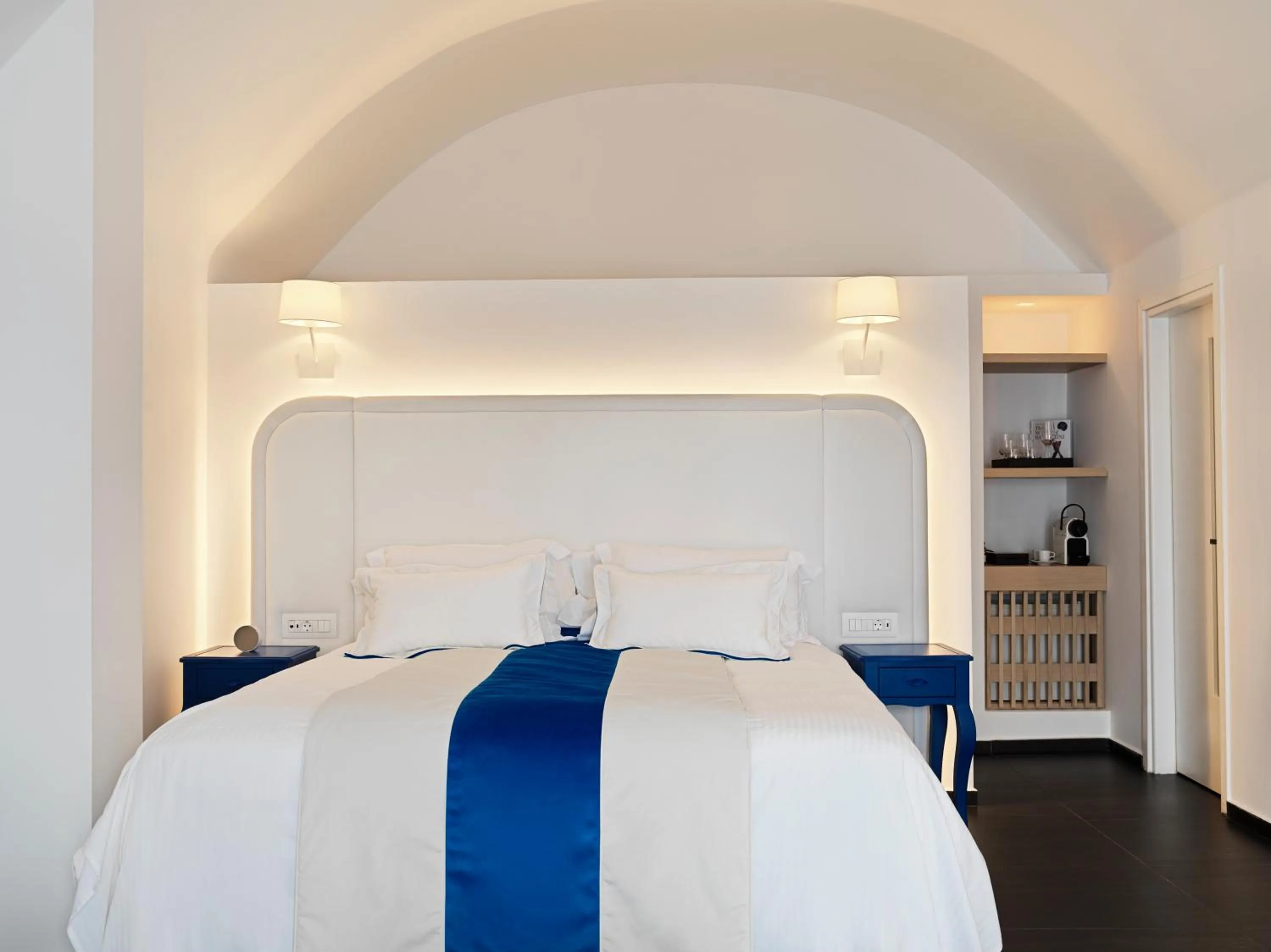 Bed in Katikies Santorini - The Leading Hotels Of The World