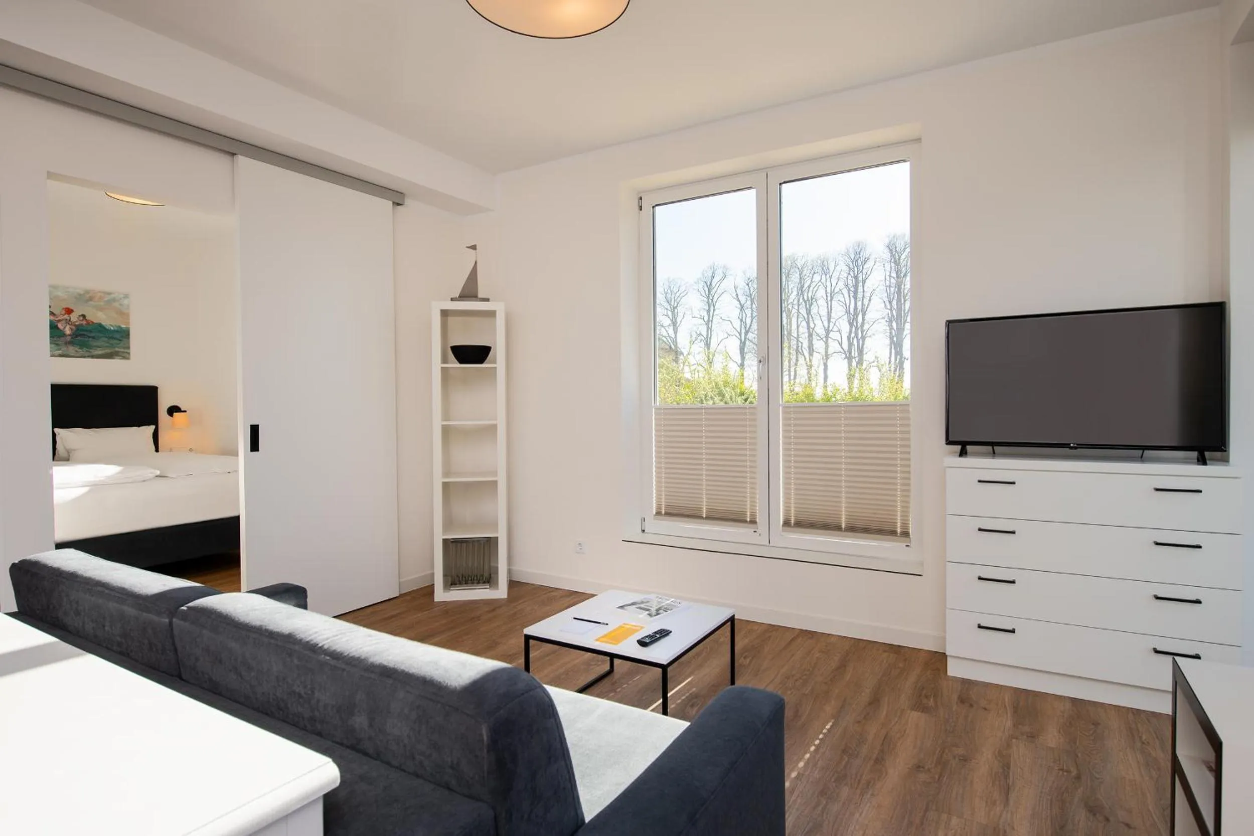 Seating area, Bed in Hotel Meerzeit