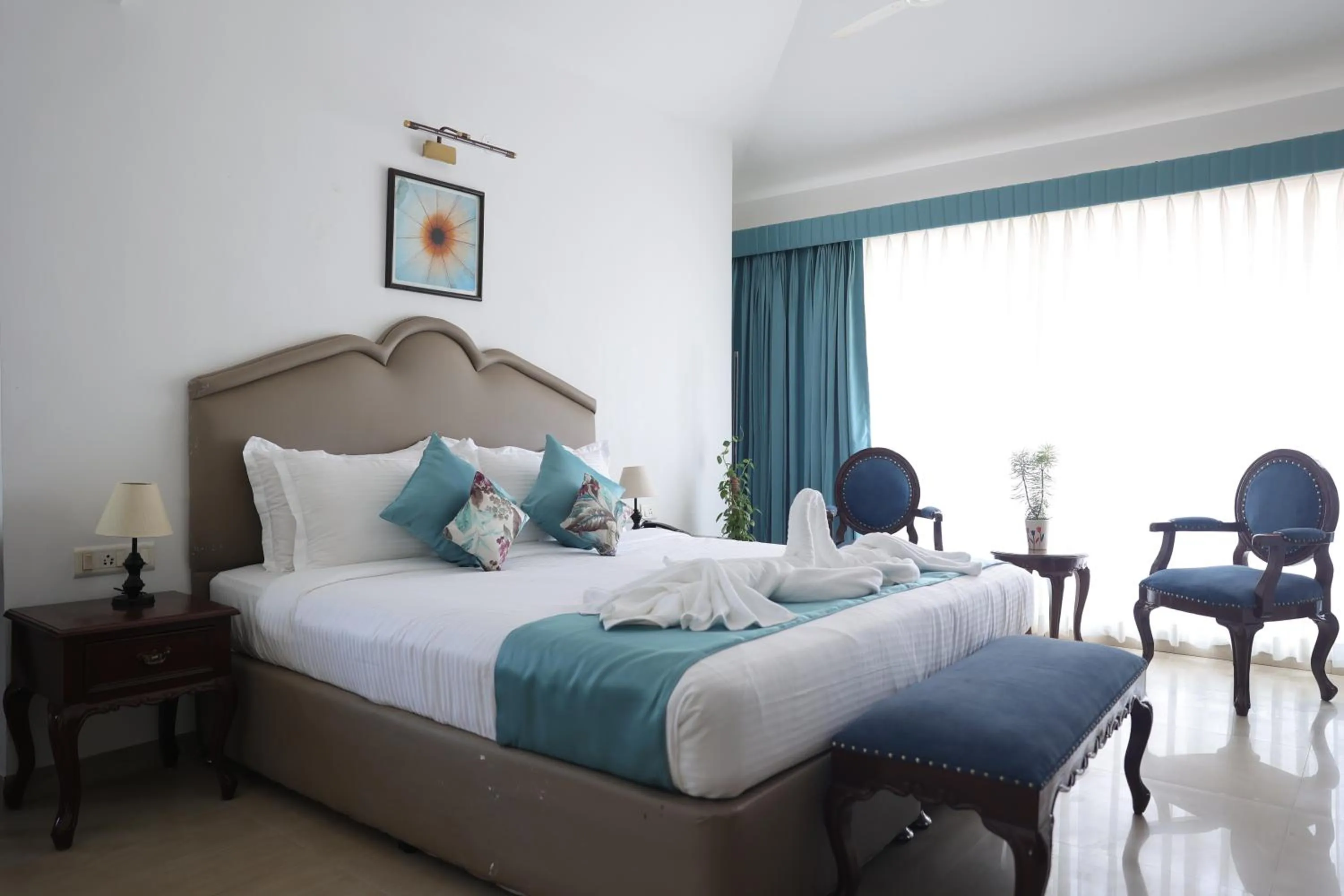 Bed in Casa Ahaana Resort Vagator, By Lavin Hotels