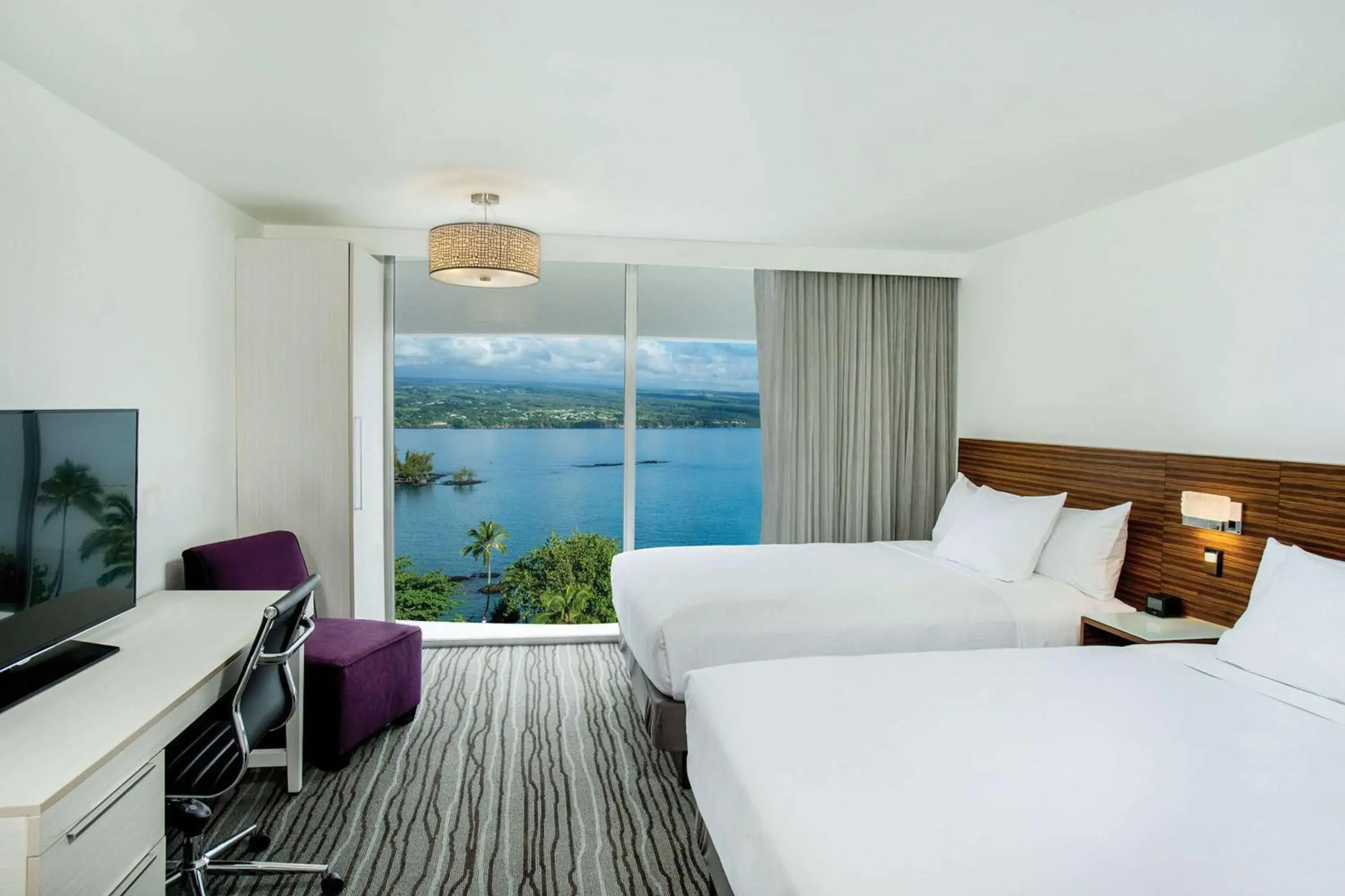 Queen Room with Two Queen Beds and Ocean View in Grand Naniloa Hotel, a Doubletree by Hilton Queen Room with Two Queen Beds and Ocean View in Grand Naniloa Hotel, a Doubletree by Hilton