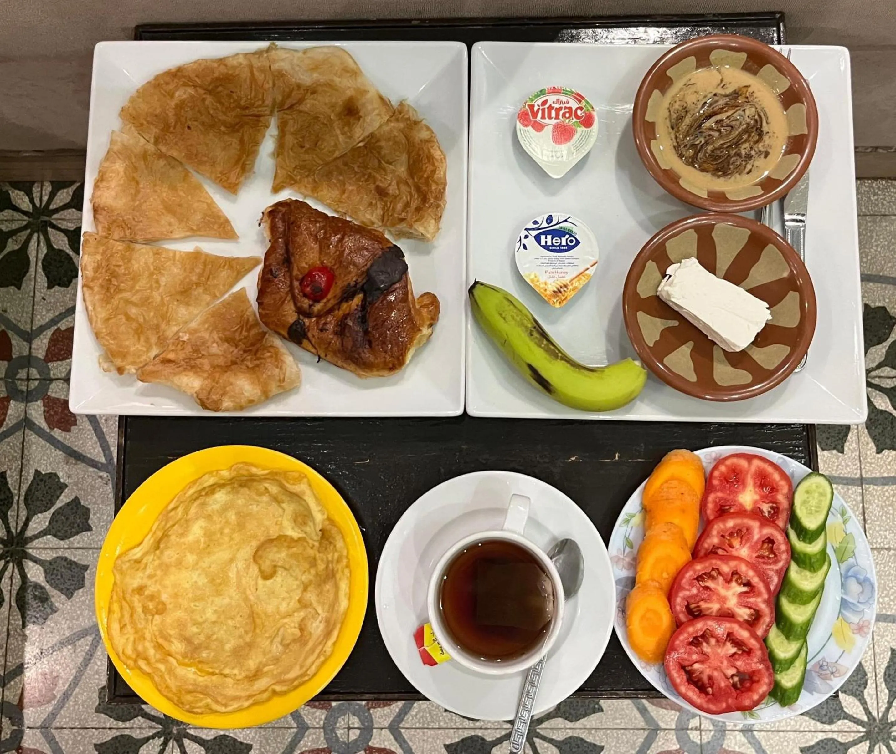 Continental breakfast in Nour Hostel