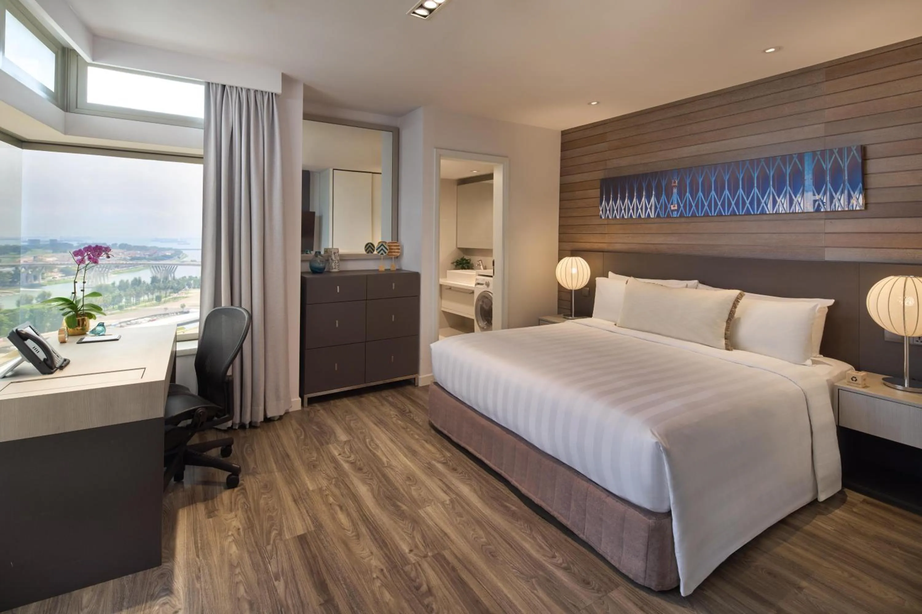 Bed in PARKROYAL Serviced Suites Singapore