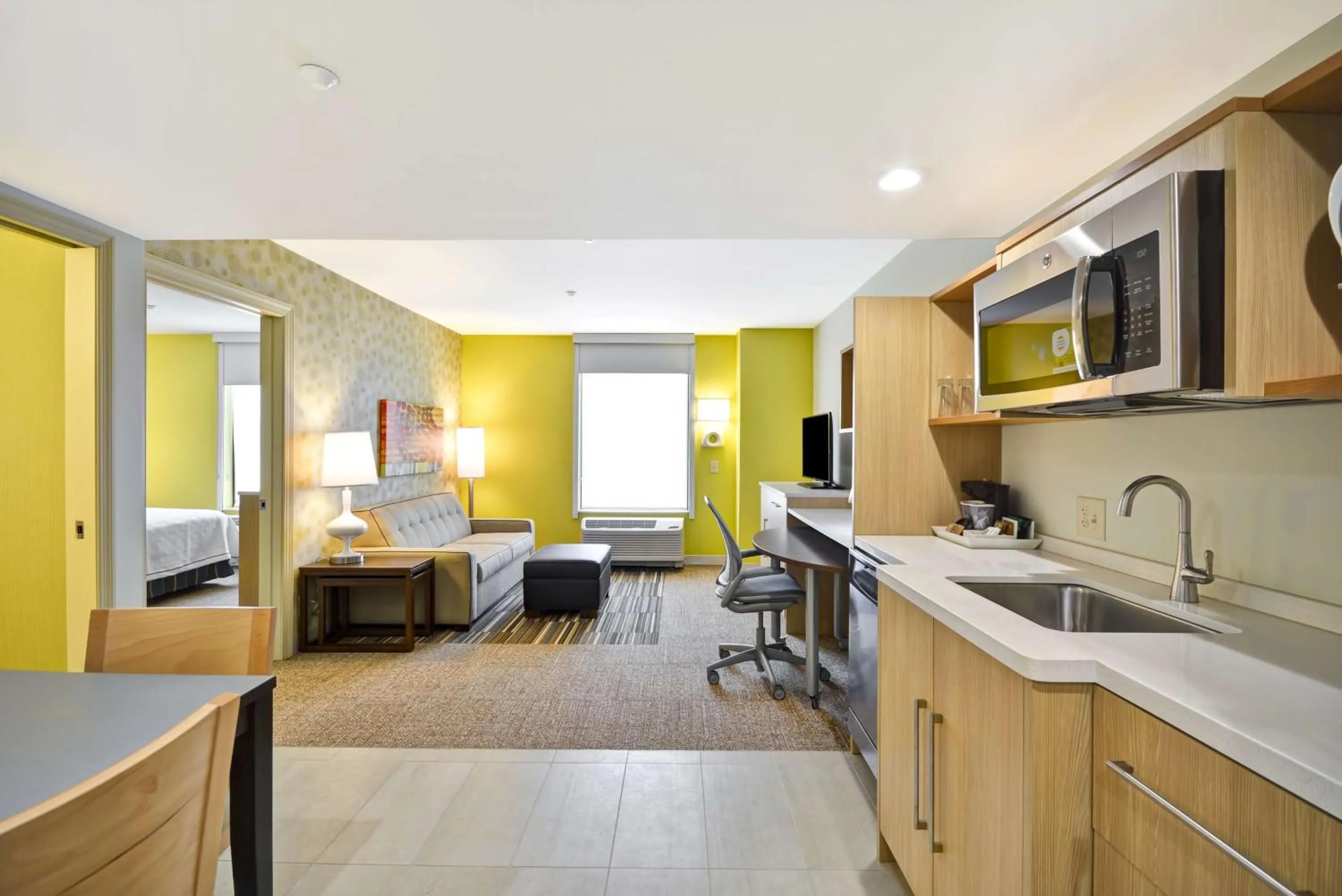 Bedroom in Home2 Suites By Hilton Decatur Ingalls Harbor