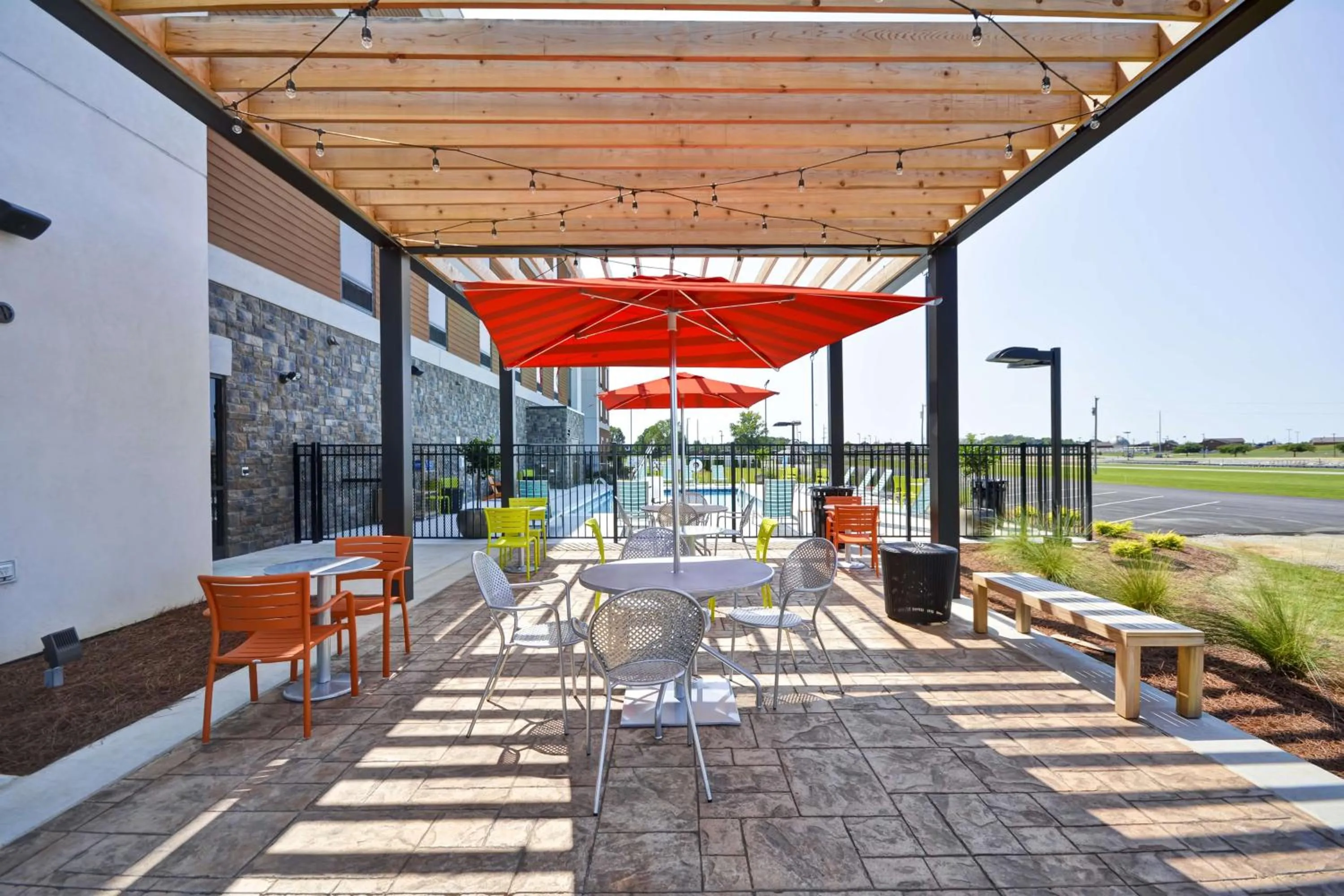 Patio in Home2 Suites By Hilton Decatur Ingalls Harbor