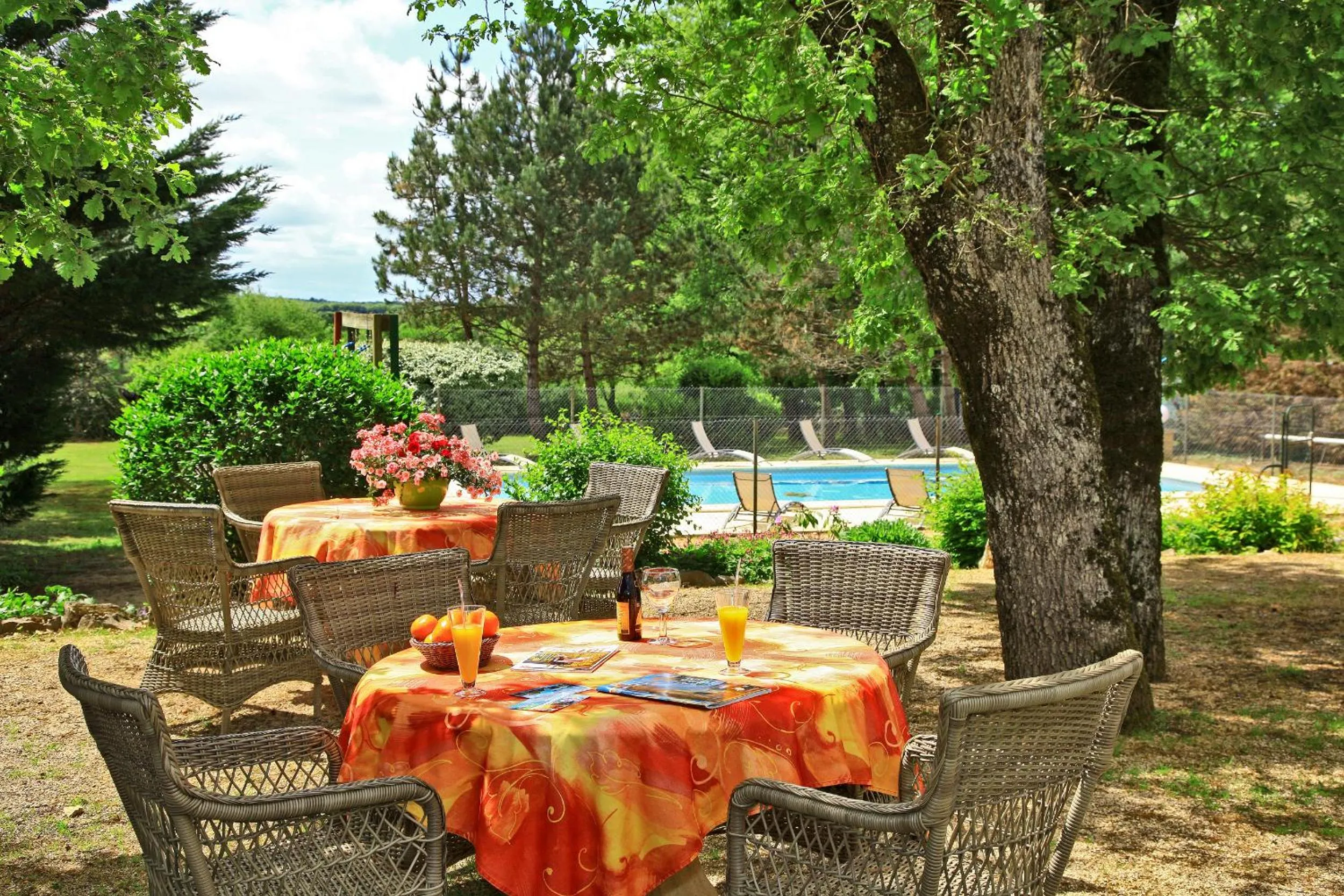 Patio in Hostellerie du Causse