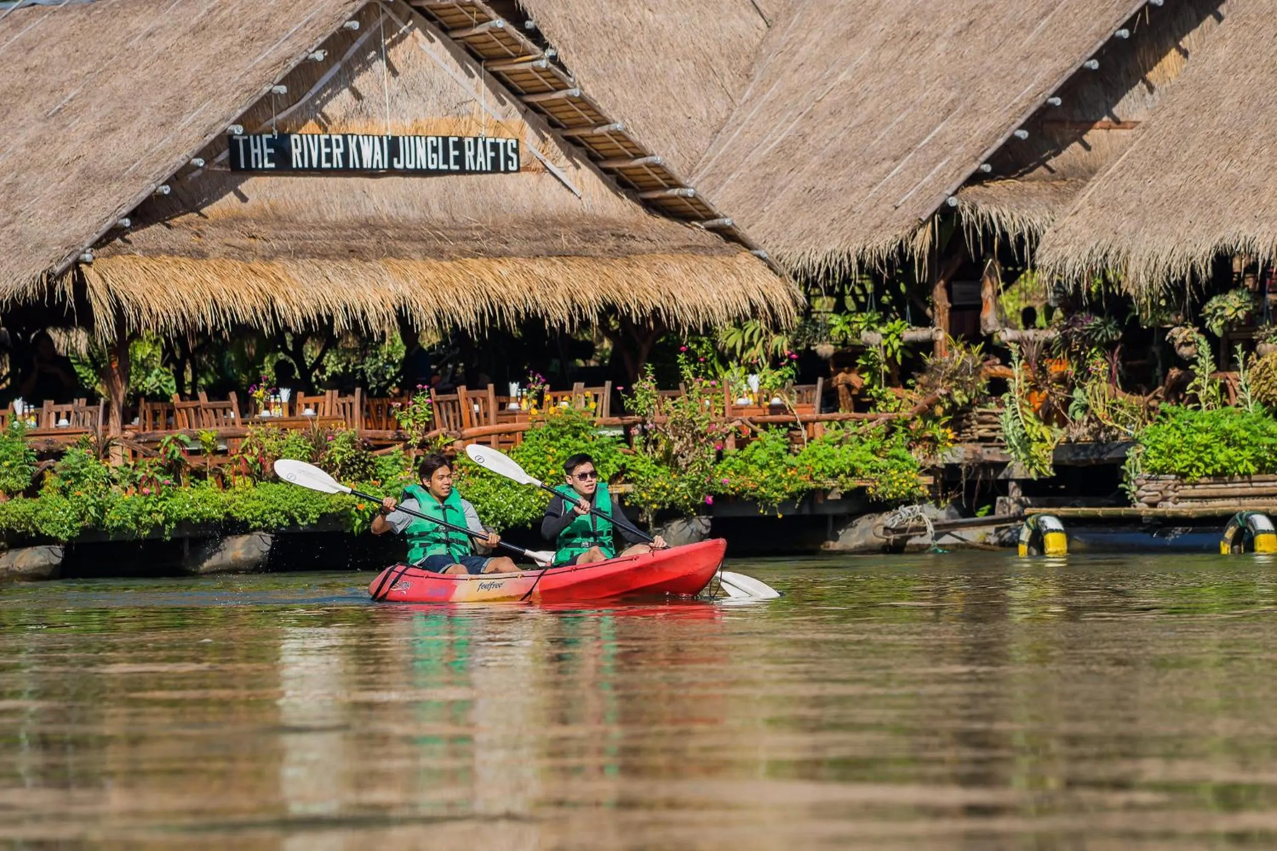 Canoeing in River Kwai Jungle Rafts