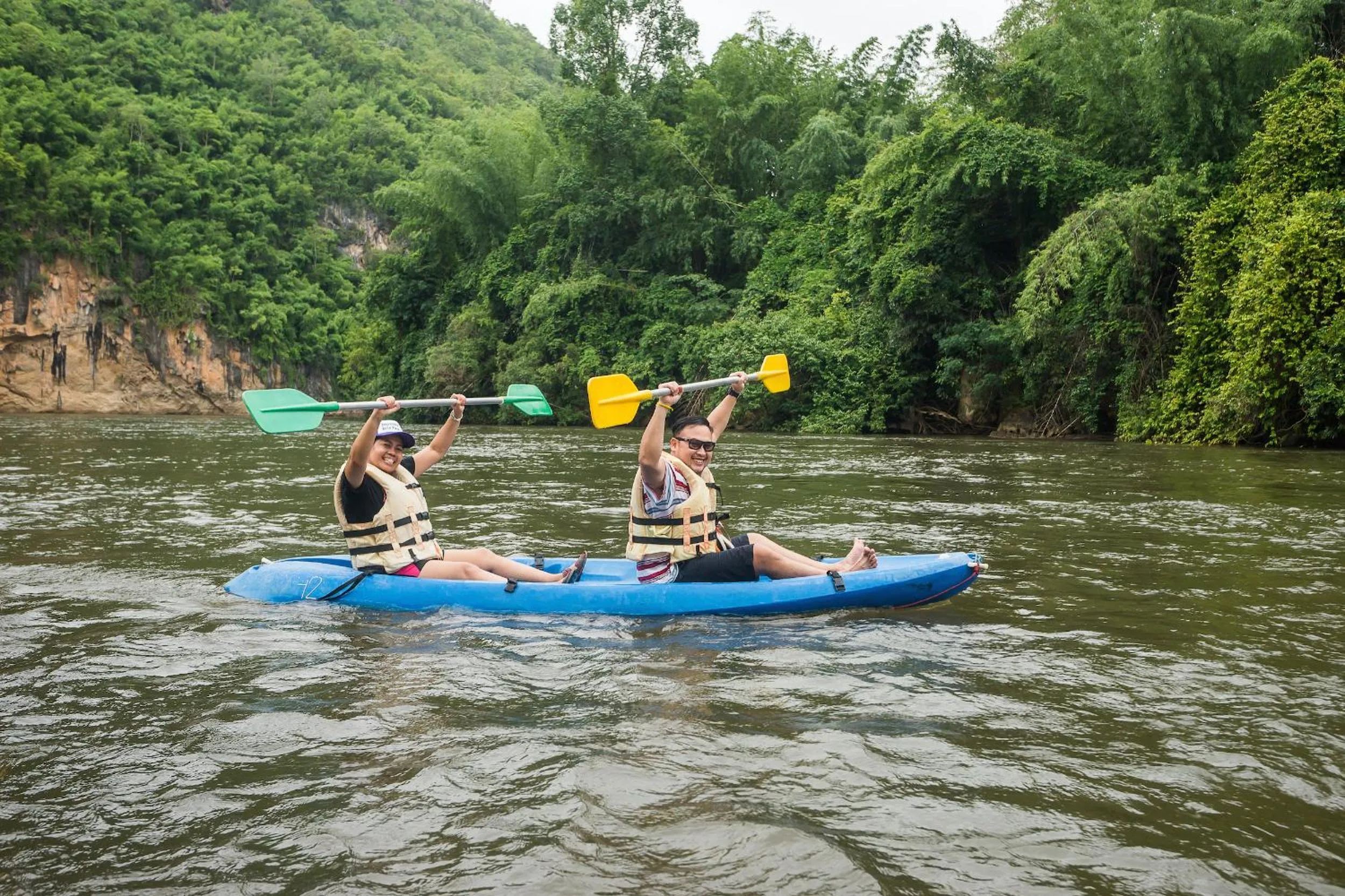 Canoeing in River Kwai Jungle Rafts