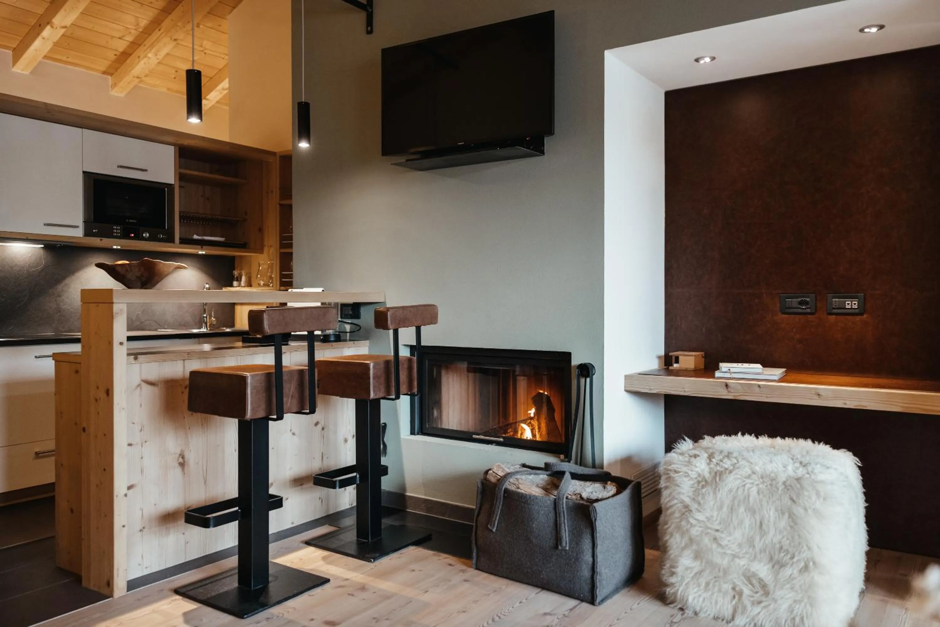 Kitchen or kitchenette in Lagació Hotel Mountain Residence