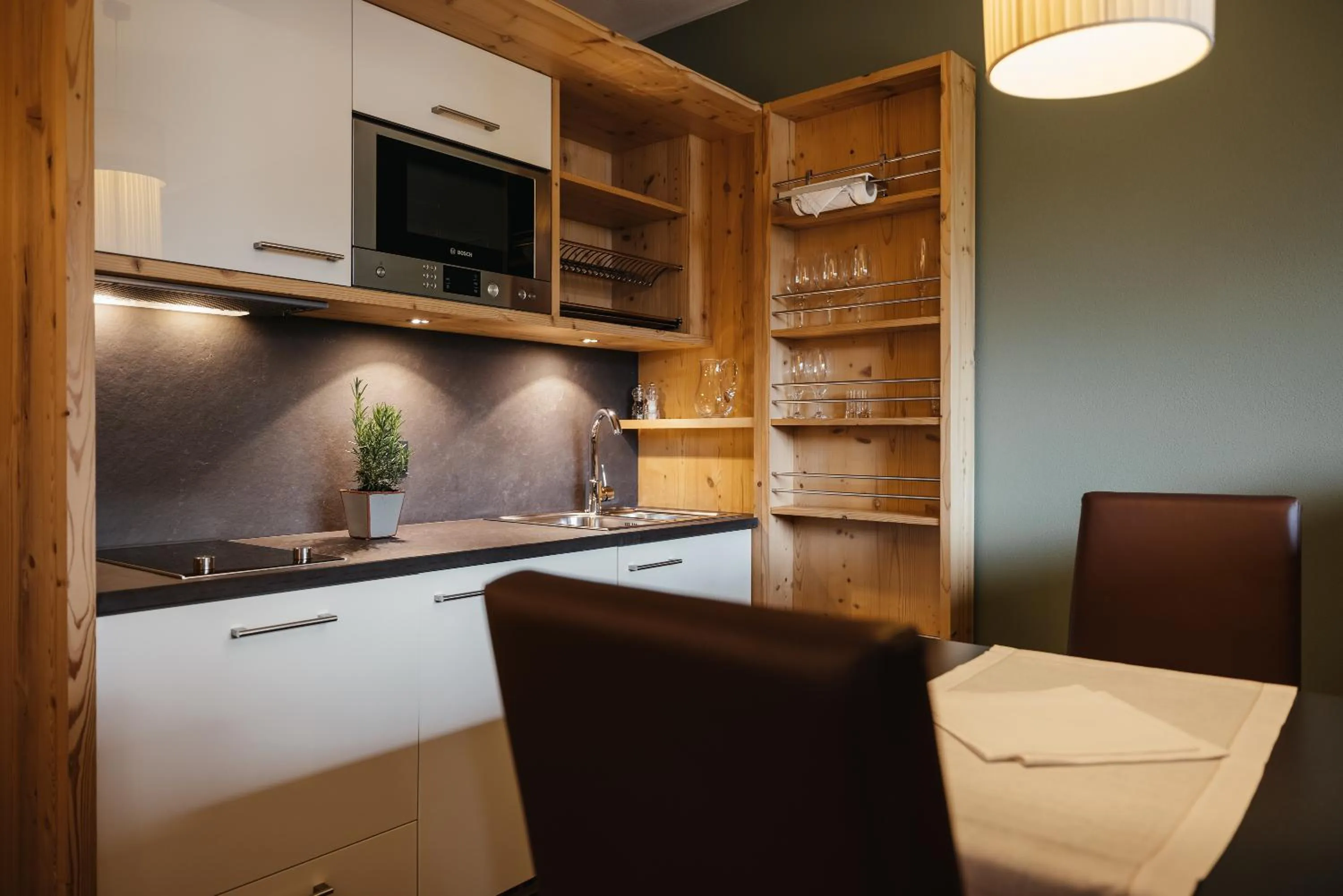 Kitchen or kitchenette in Lagació Hotel Mountain Residence