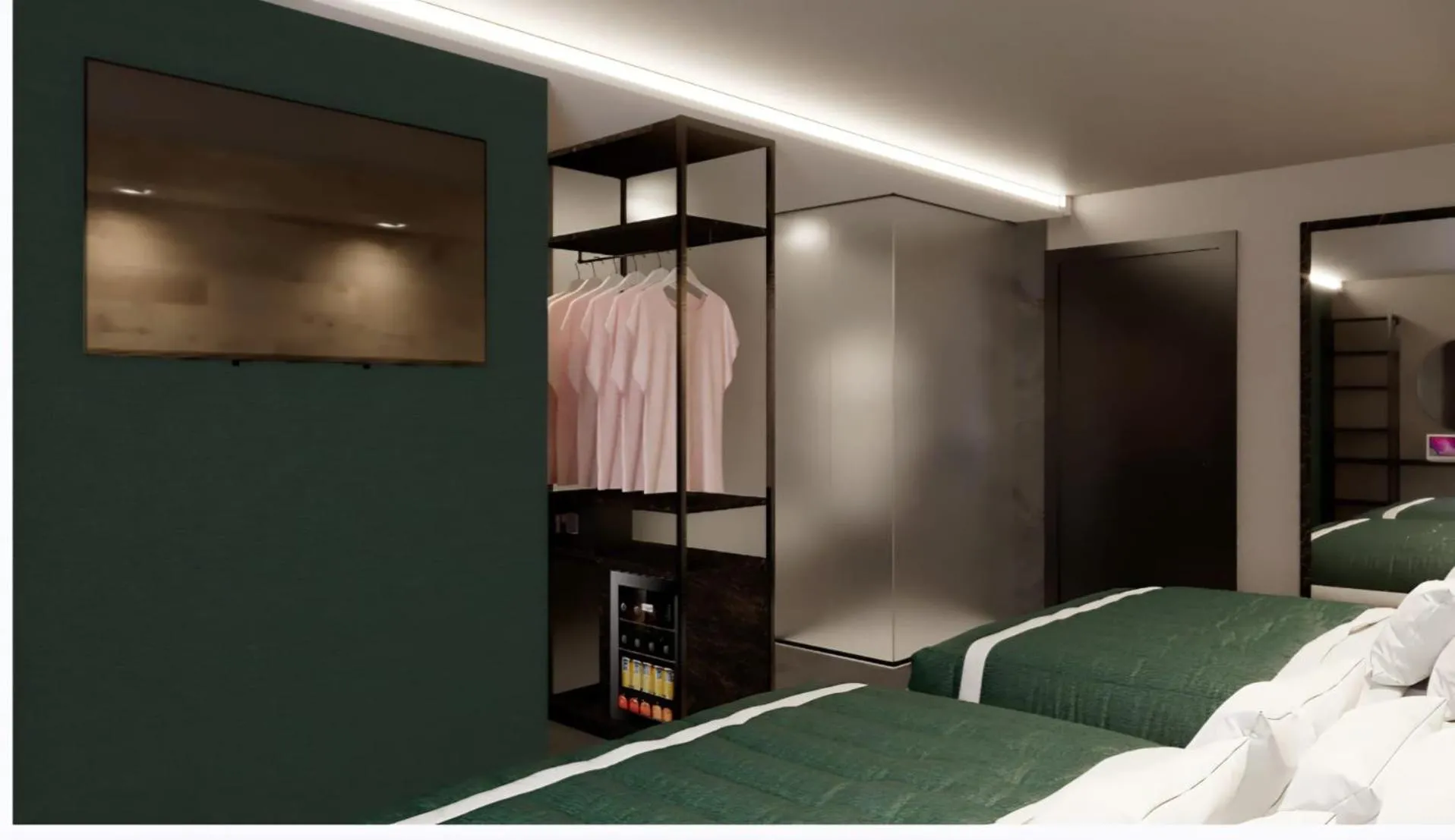 wardrobe, Bed in Hotel Vienna