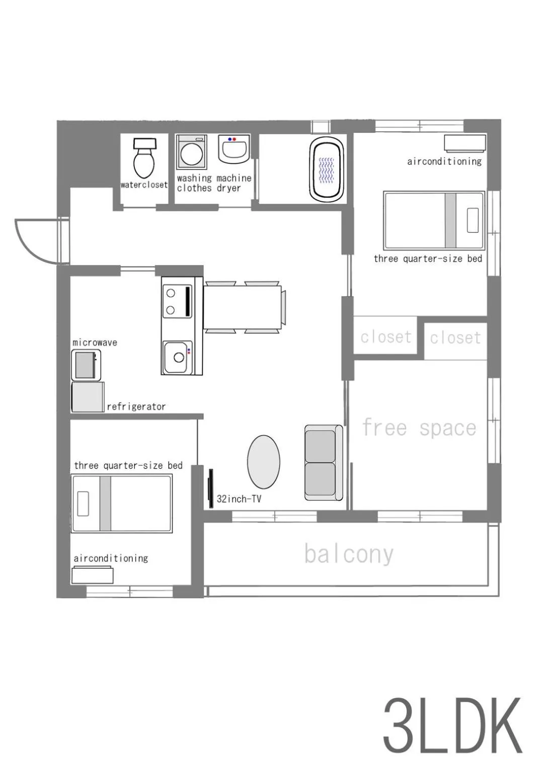 Floor plan in Snow ball Condominium