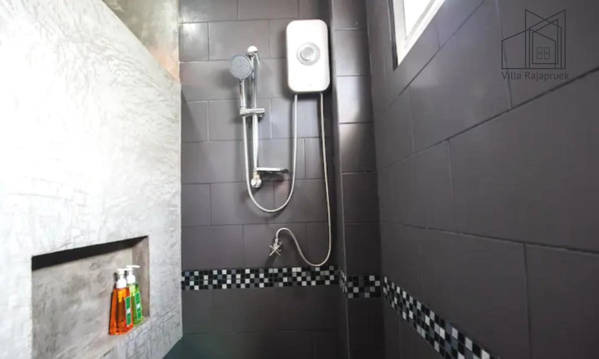 Shower in Villa Rajapruek Exclusive Entire Private 3 Villas rental near Airport