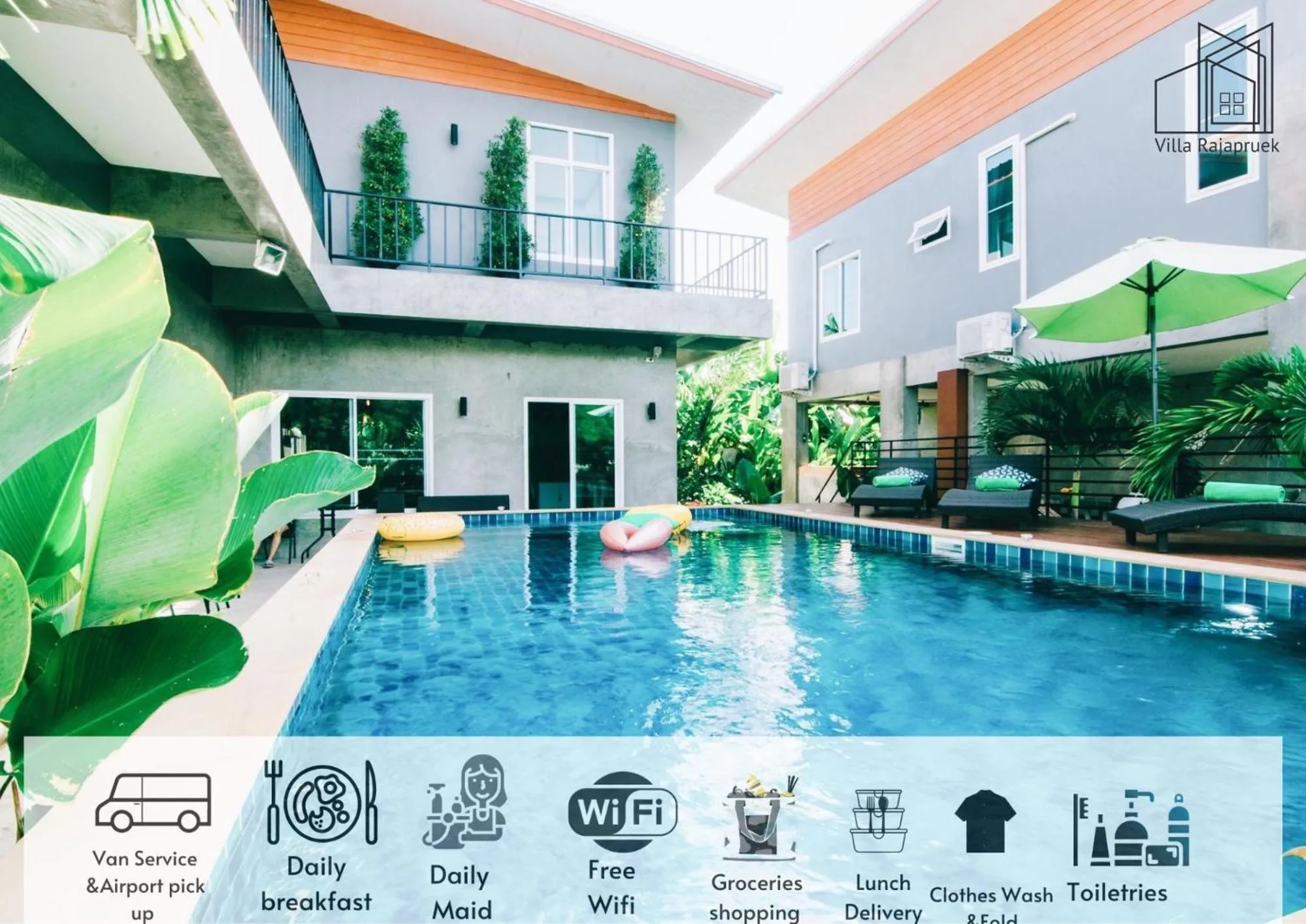 Villa Rajapruek Private Villa 3 houses combine near Airport