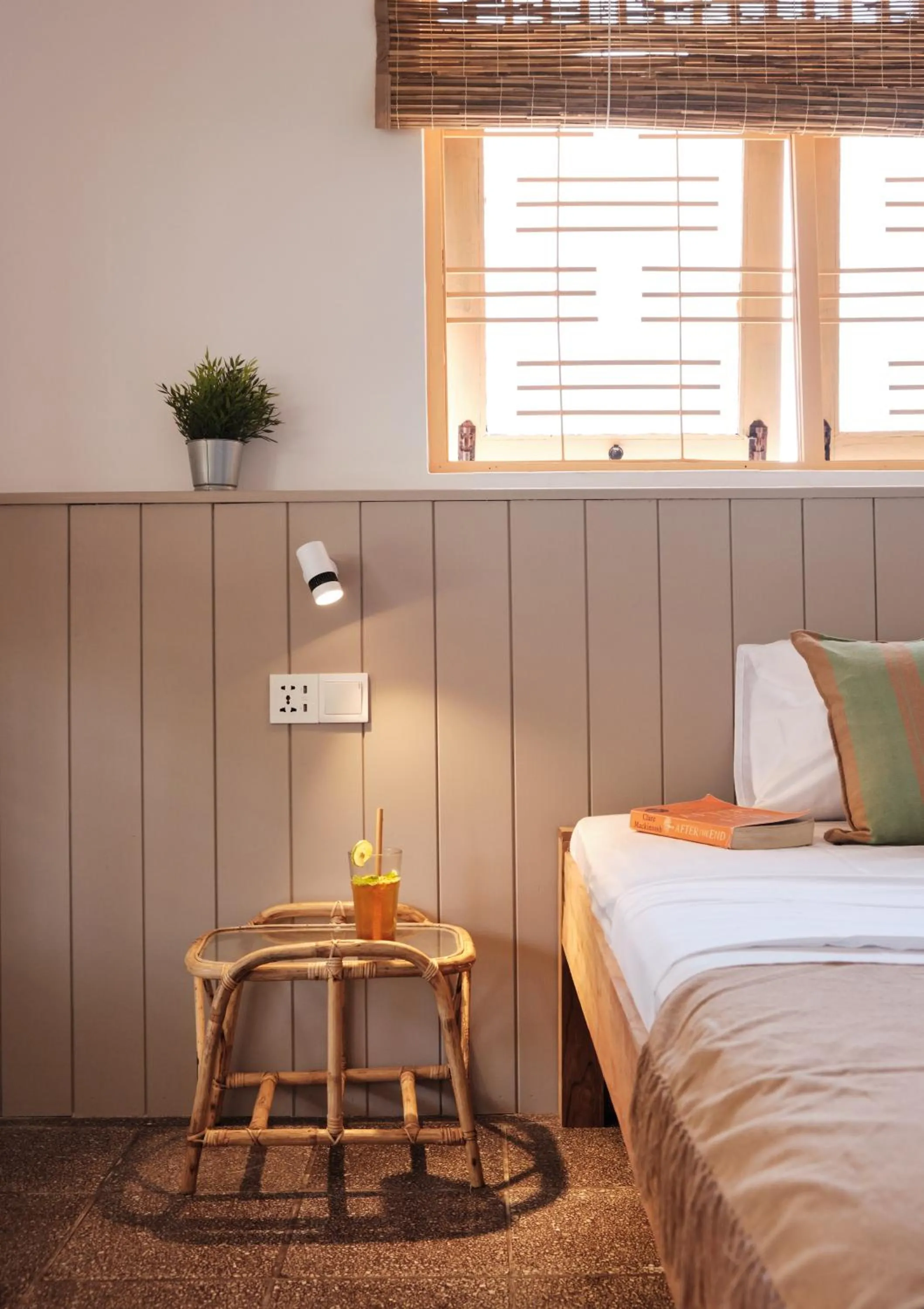 Bed in Basecamp Yoga Beach House