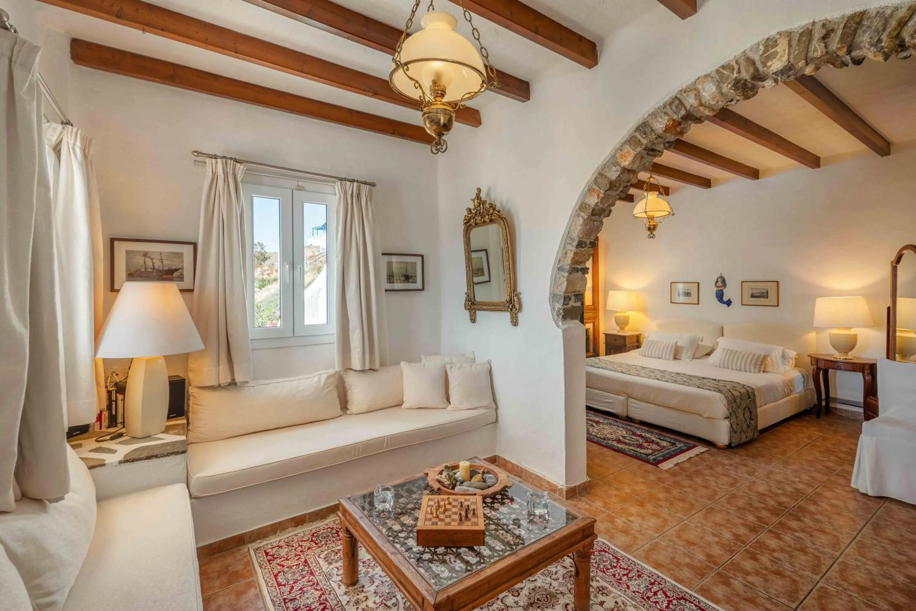 Living room, Bed in Studios Kilindra