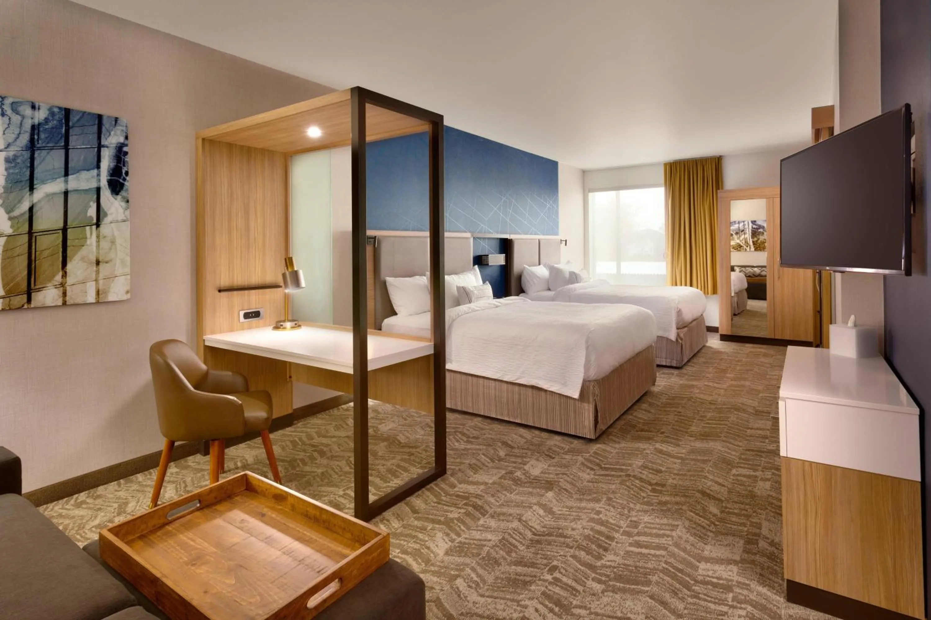 Living room, Bed in SpringHill Suites by Marriott Coralville