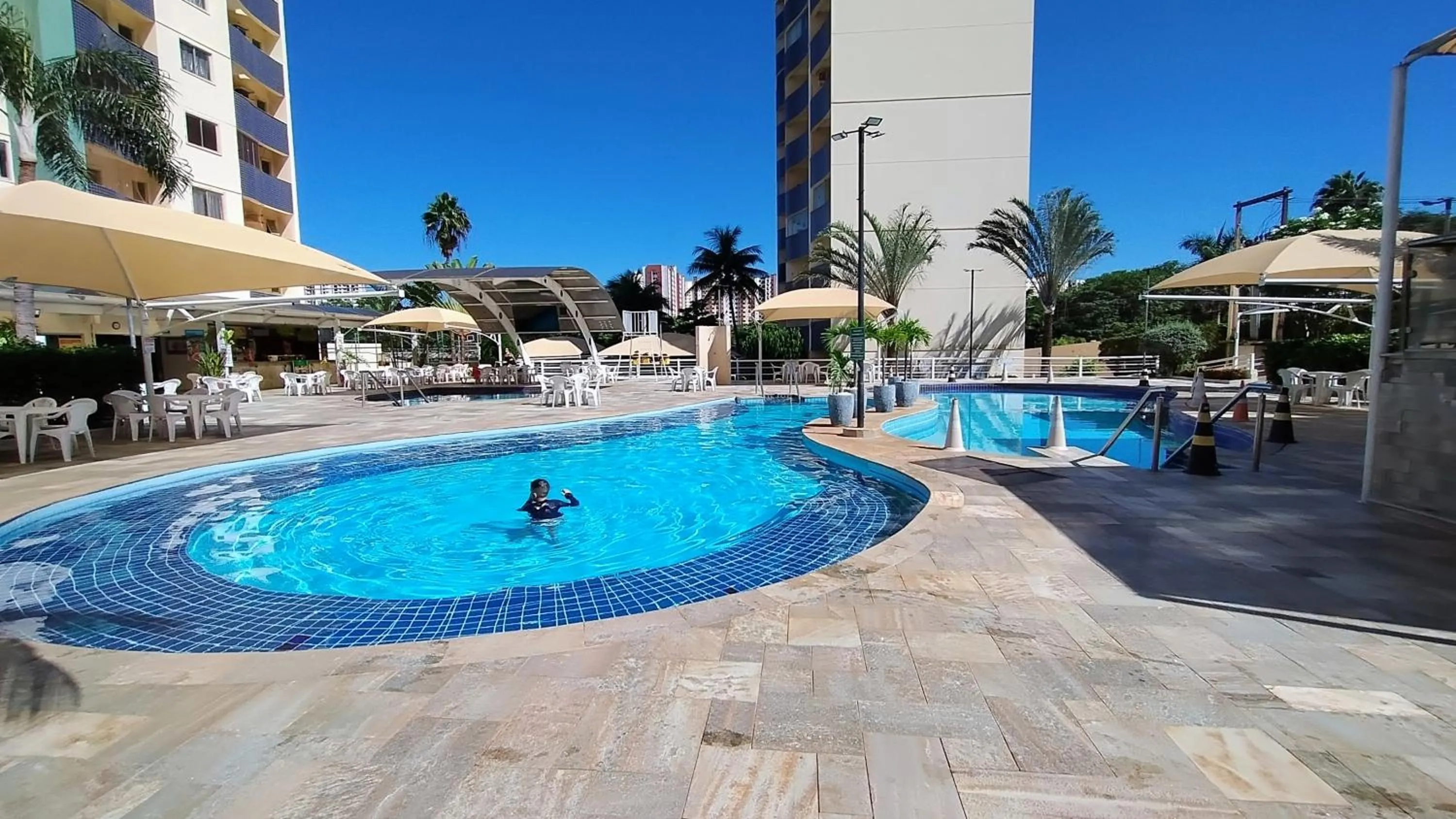 Pool view in Thermas do Bandeirante Caldas Novas - ACHEI FERIAS - Com Roupa de Cama