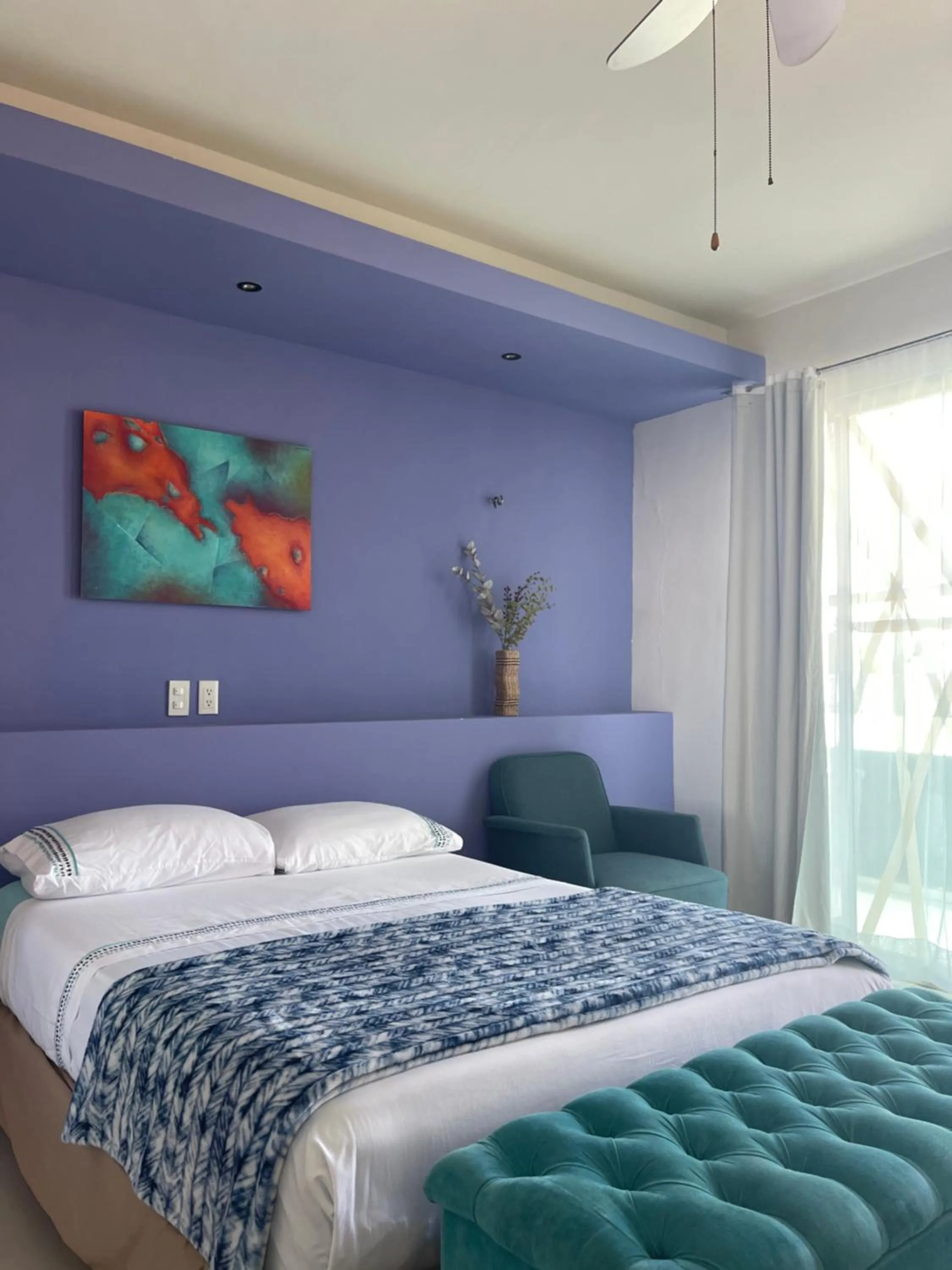 Bed in Hotel Villa Escondida Campeche