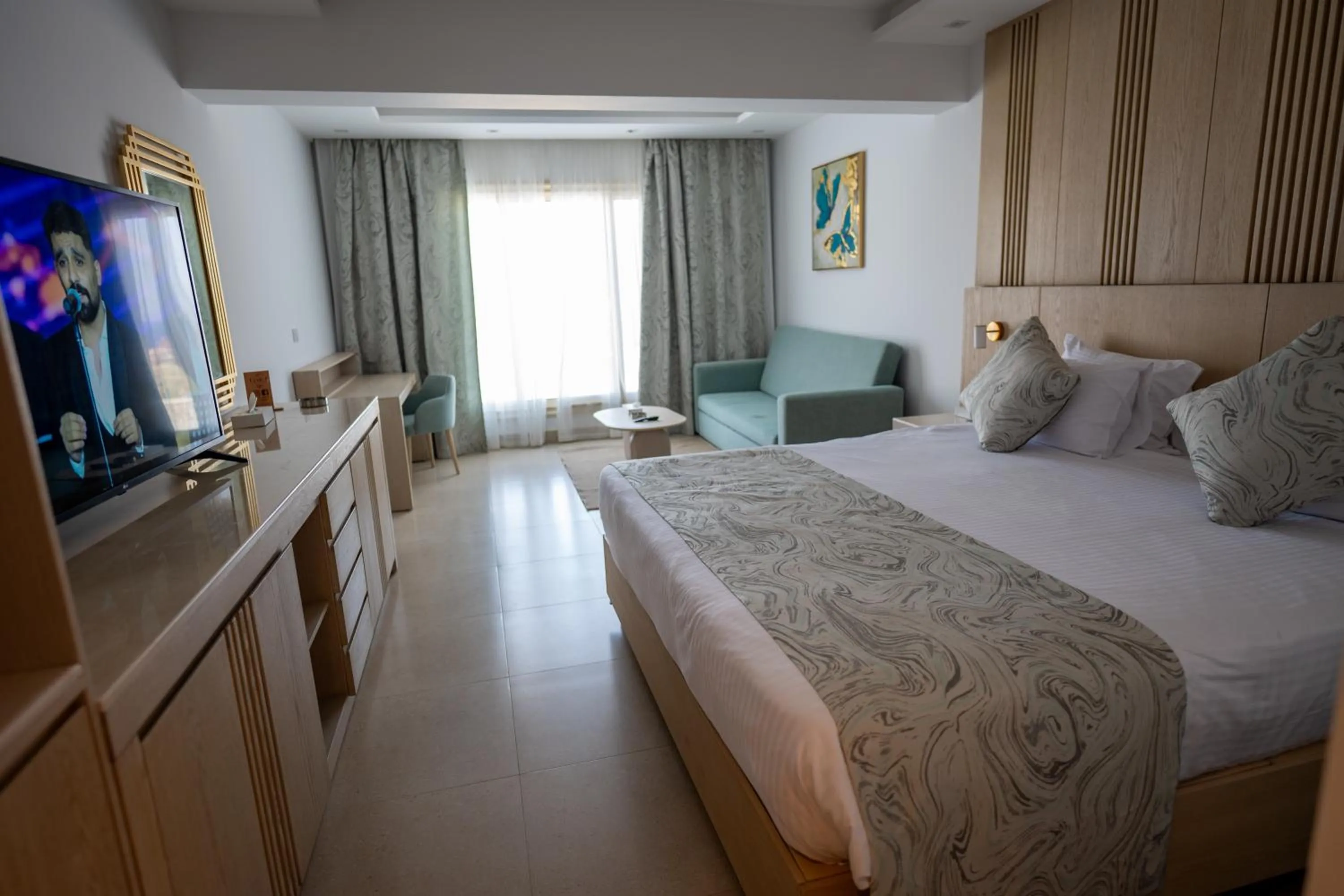 Bed in Ecotel Dahab Bay View Resort