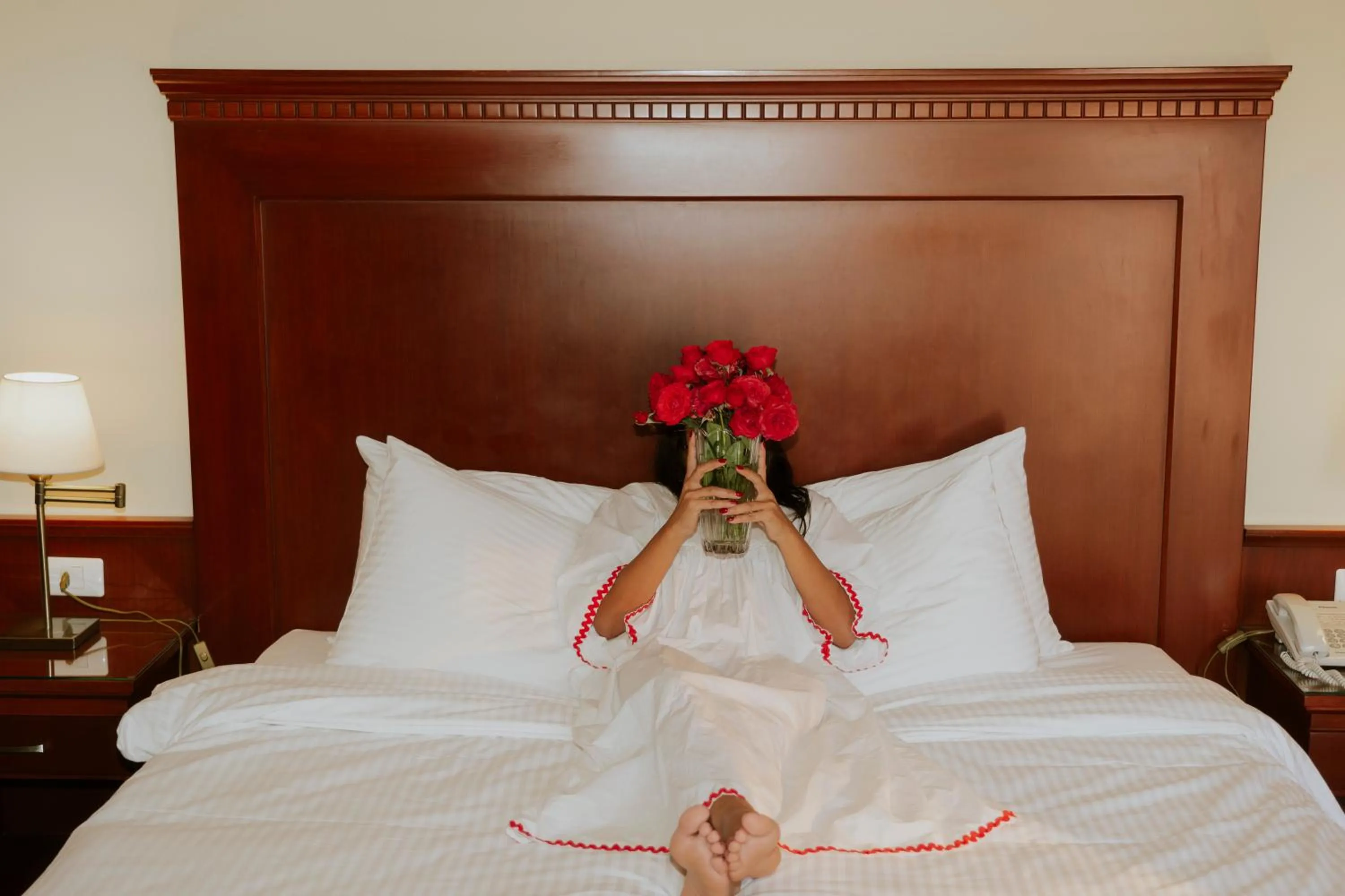 People, Bed in Le Cedrus Hotel