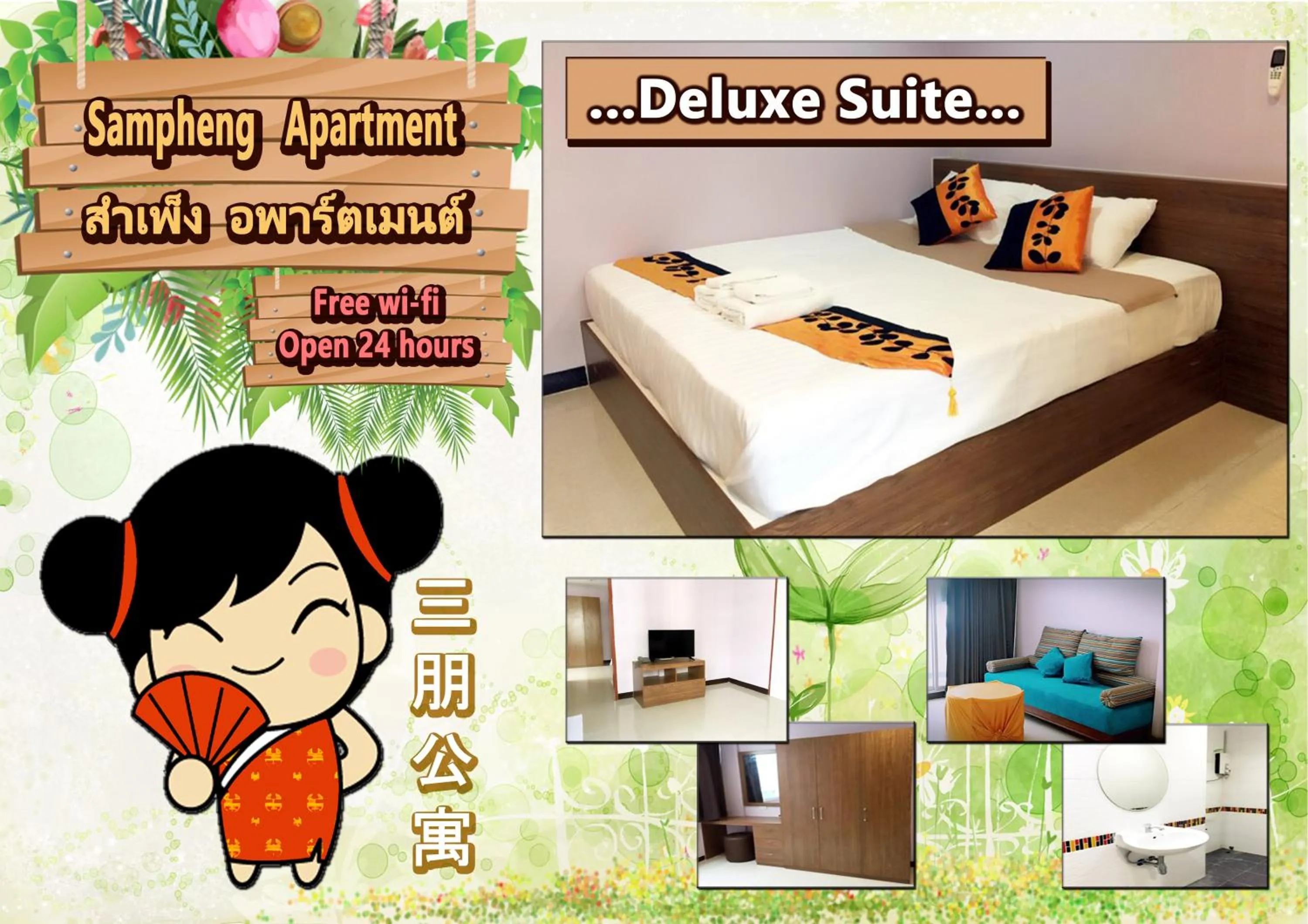 Bed in Sampheng Apartment