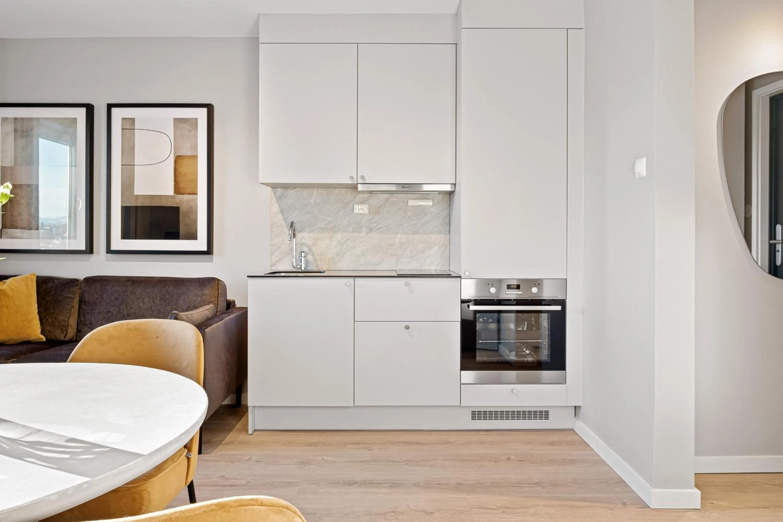 Kitchen or kitchenette in Bjørvika Apartments - Sirkus Renaa