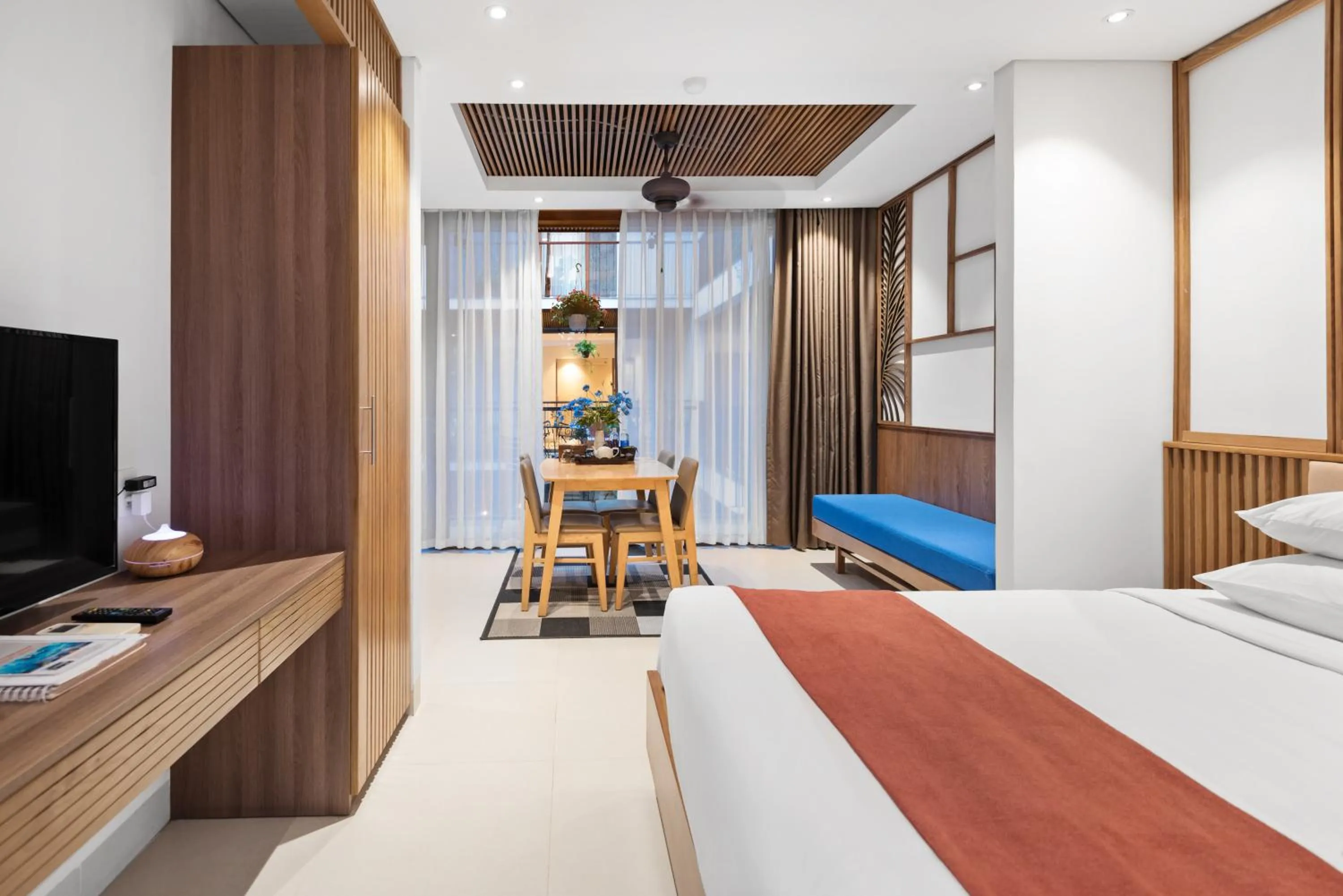 Bed in Tam House Villa Hotel