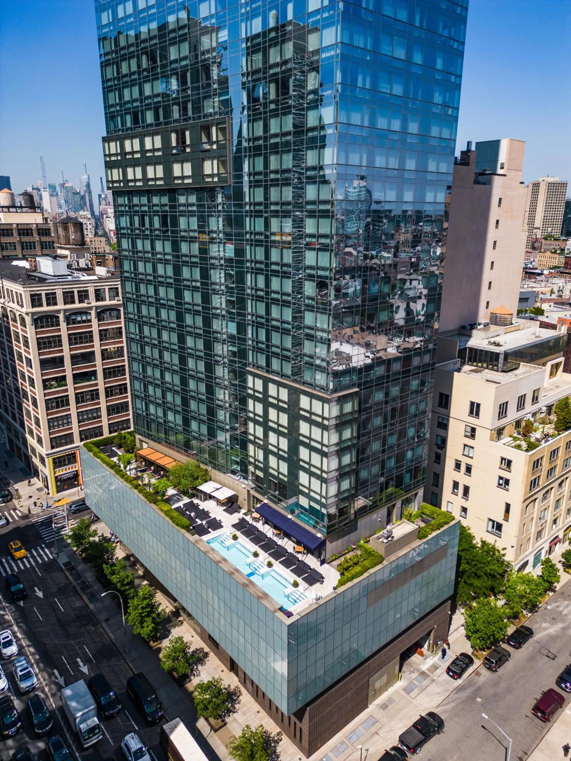 Pool view in The Dominick Hotel