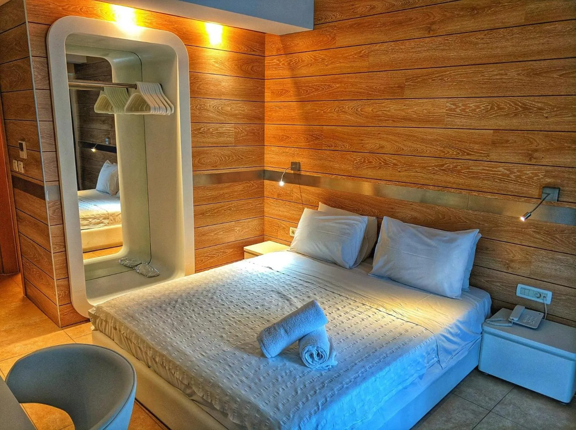 Bed in Aegean Blue Beach Hotel