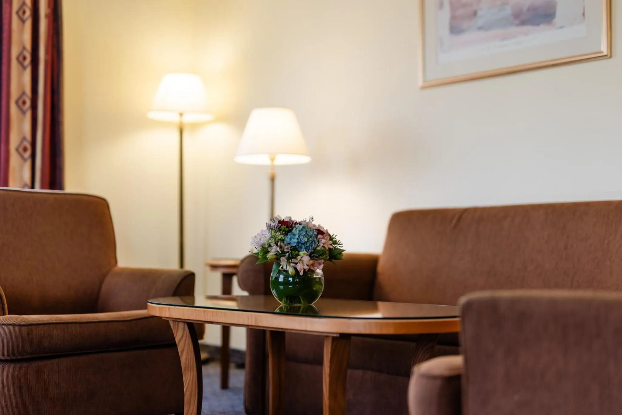 Seating area in Grand Court Hotel