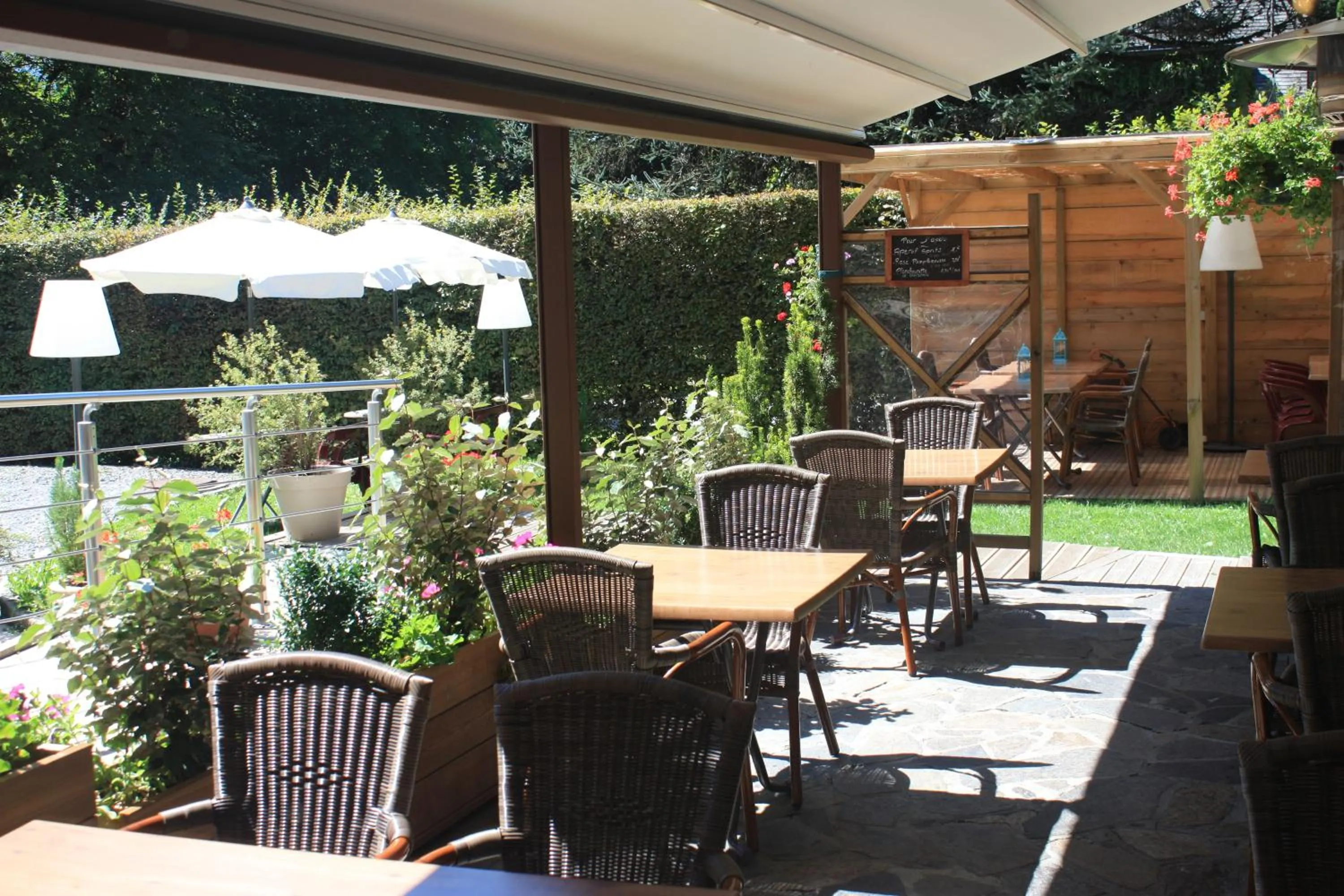 Patio in Logis Hotel Gai Soleil