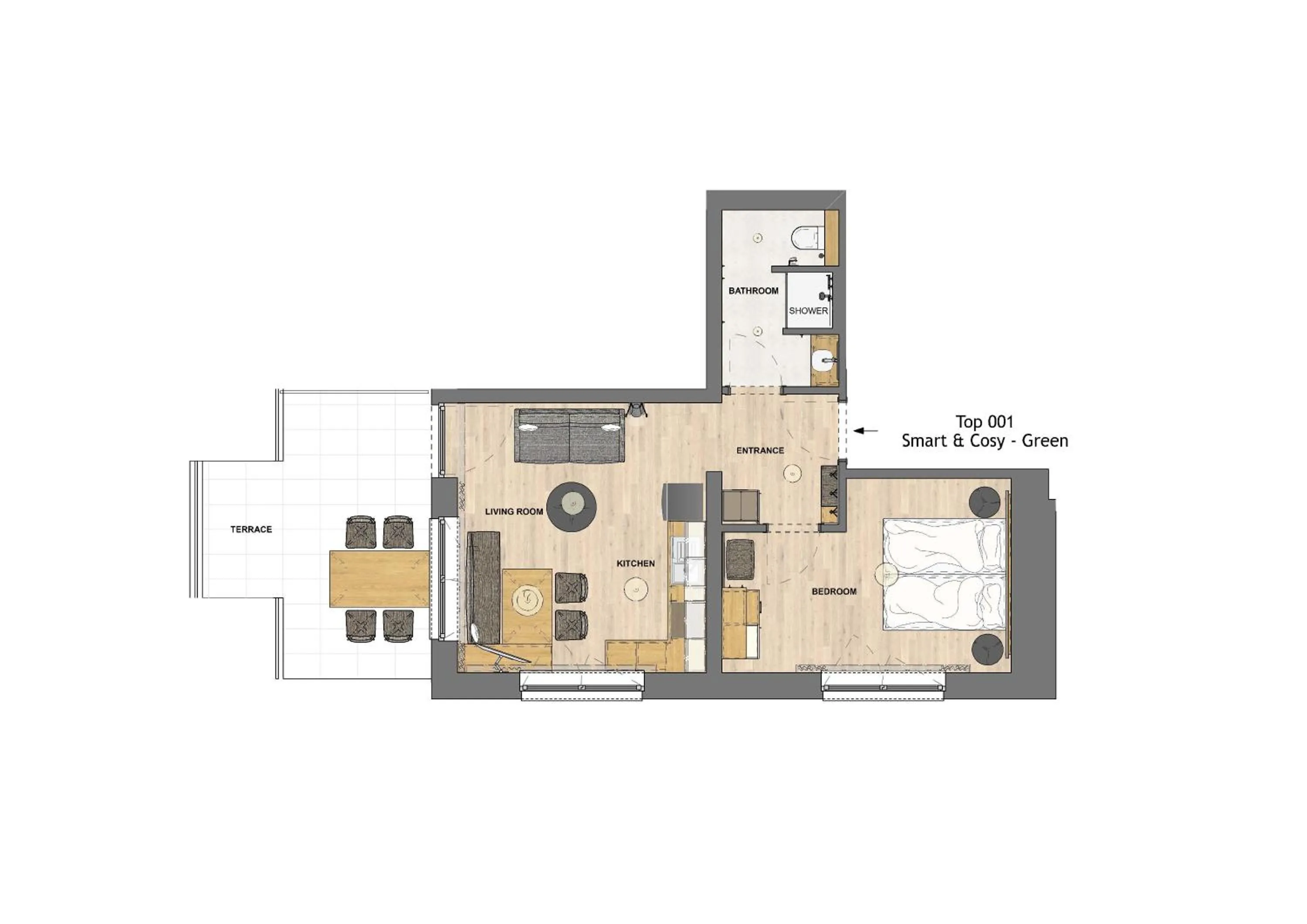 Floor plan in HOMEBOUND APARTMENTS Salzburg City I - contactless check-in