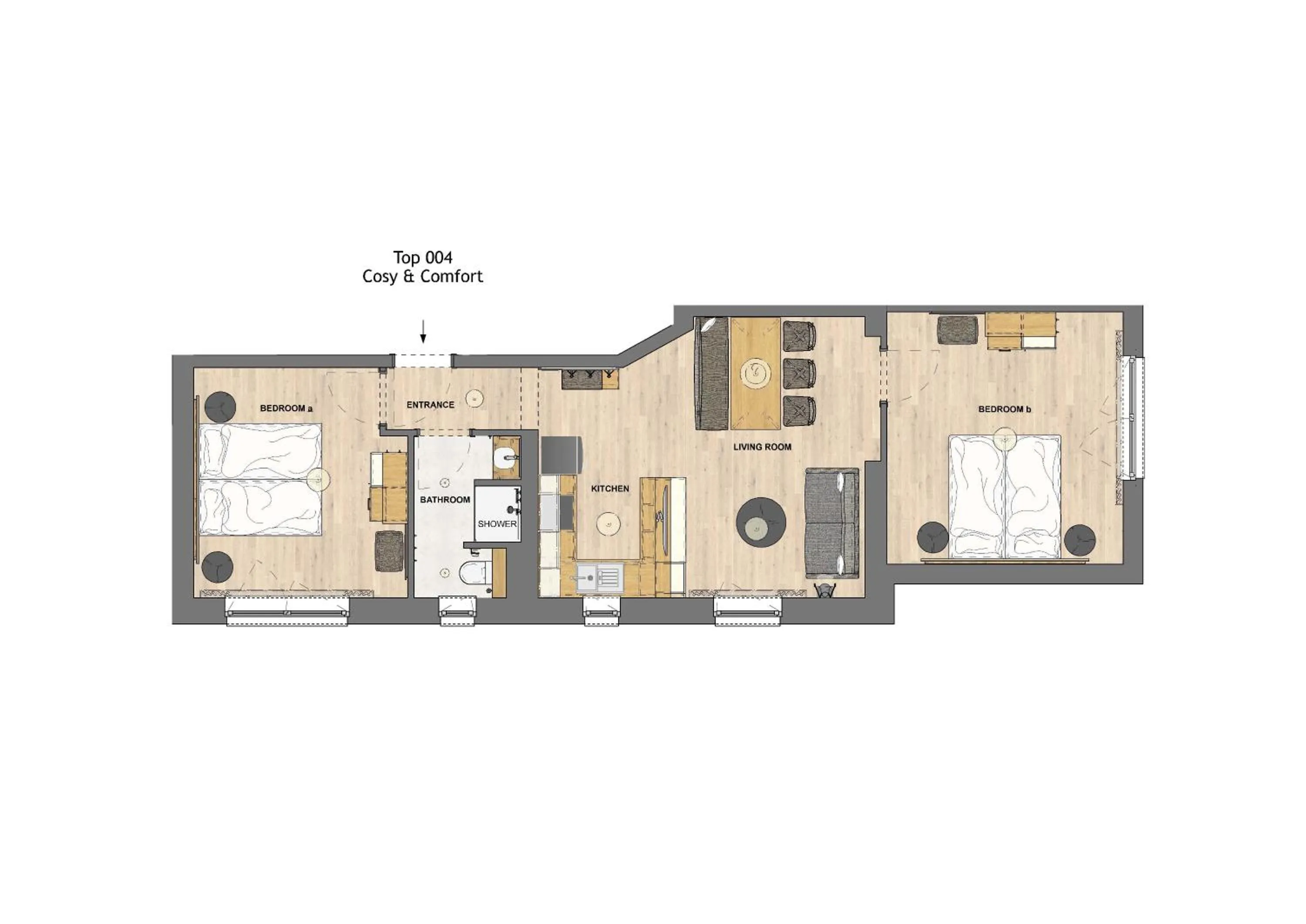 Floor plan in HOMEBOUND APARTMENTS Salzburg City I - contactless check-in