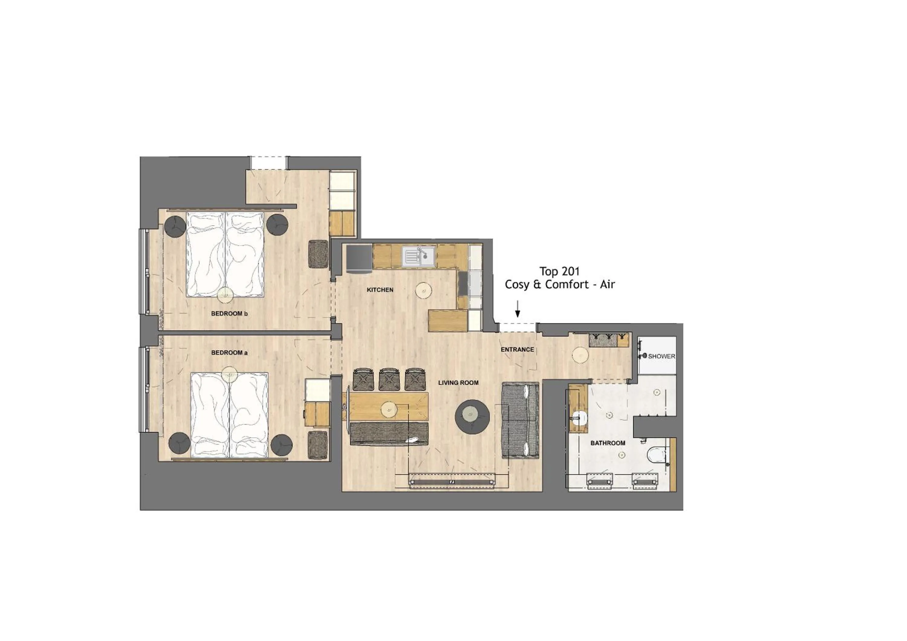 Floor plan in HOMEBOUND APARTMENTS Salzburg City I - contactless check-in