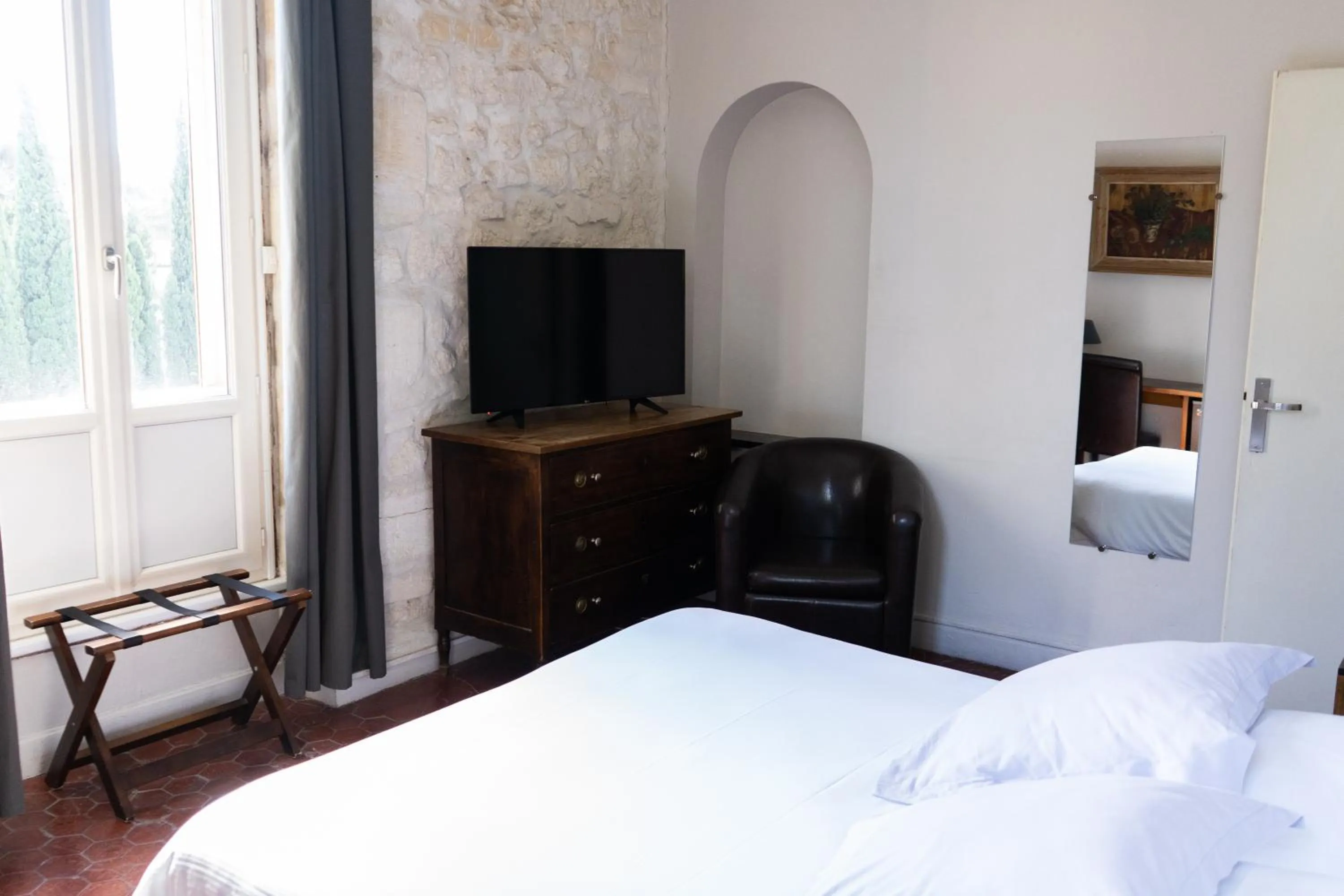 Bedroom, Bed in Logis Hôtel - Restaurant Résidence Les Cèdres