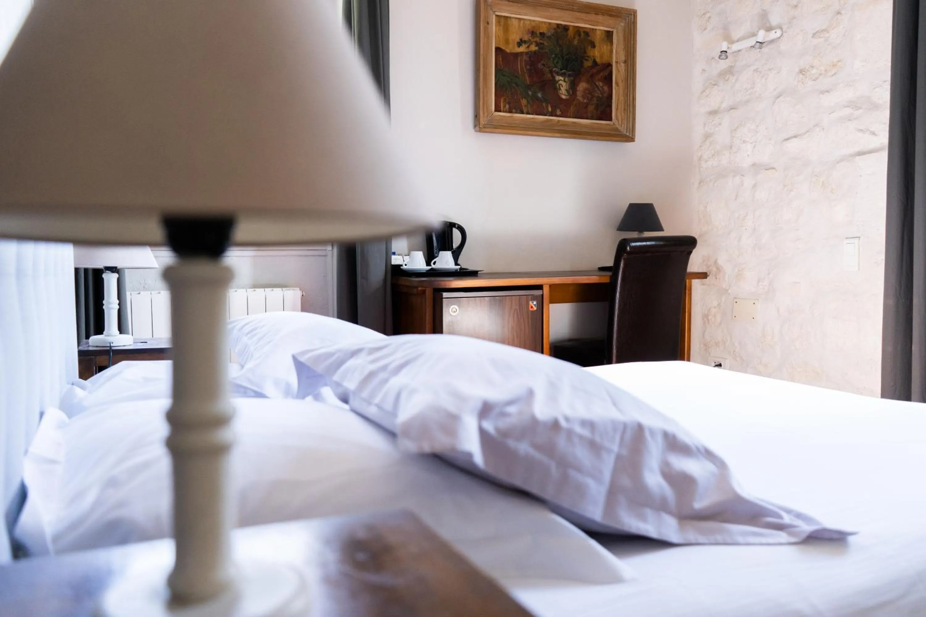 Bedroom, Bed in Logis Hôtel - Restaurant Résidence Les Cèdres