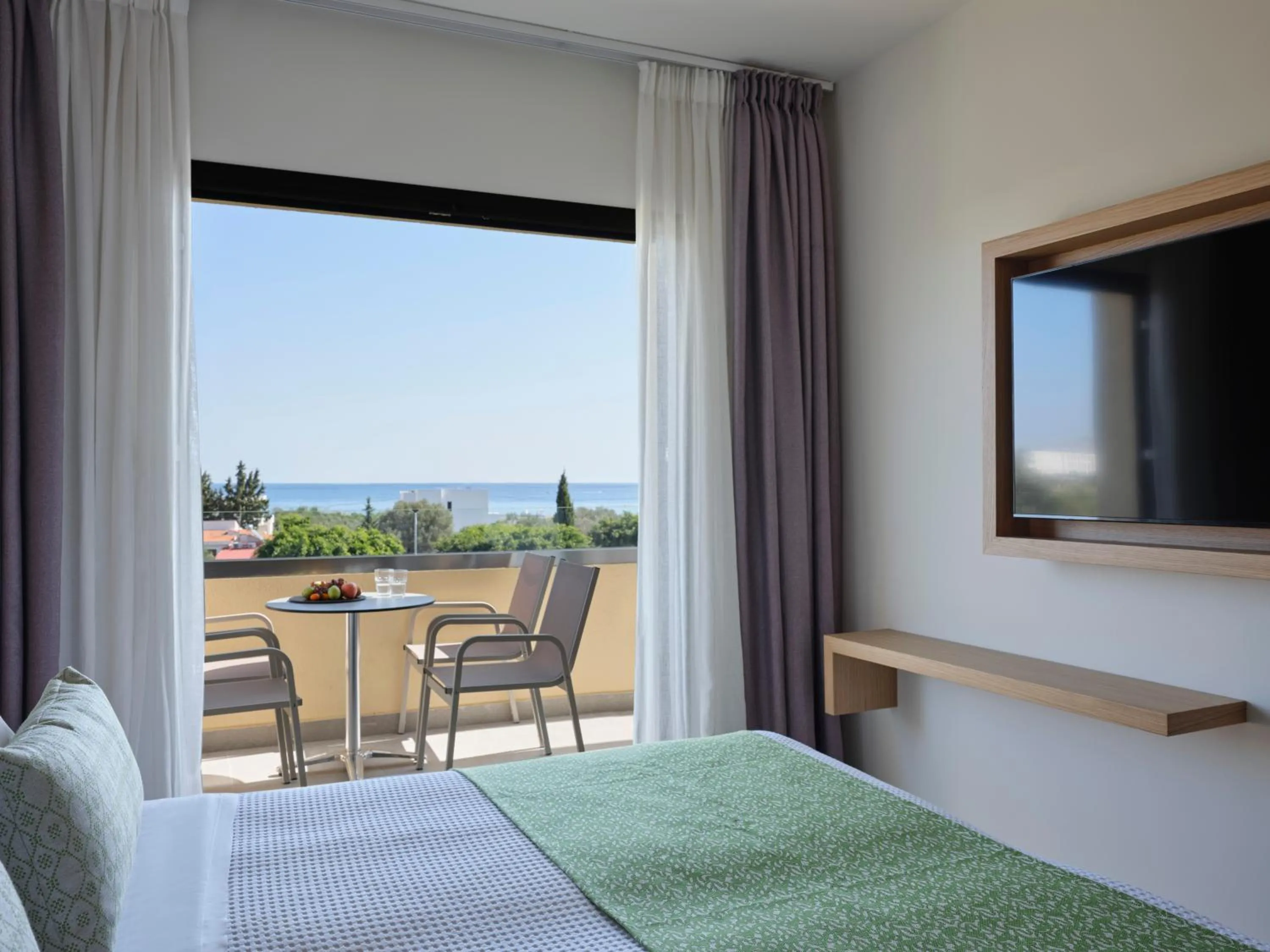 View (from property/room), Bed in Atlantica Mikri Poli Rhodes