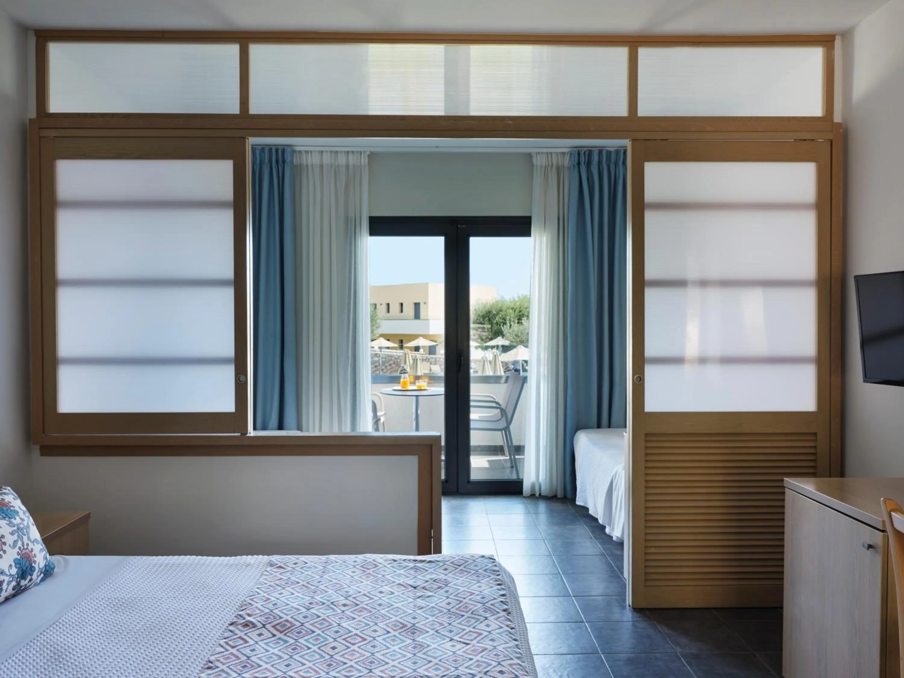 View (from property/room), Bed in Atlantica Mikri Poli Rhodes