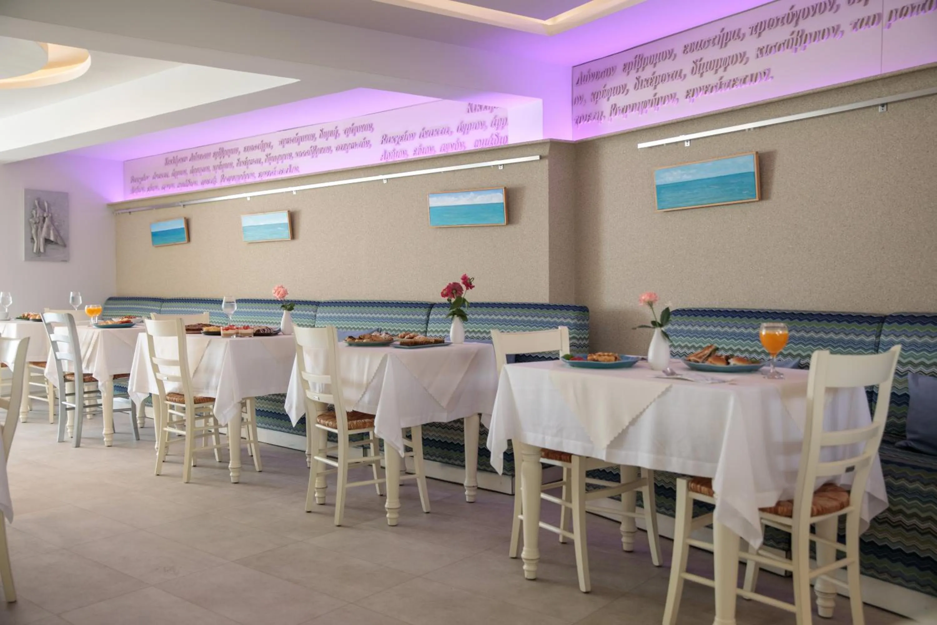 Buffet breakfast in Iria Beach Art Hotel